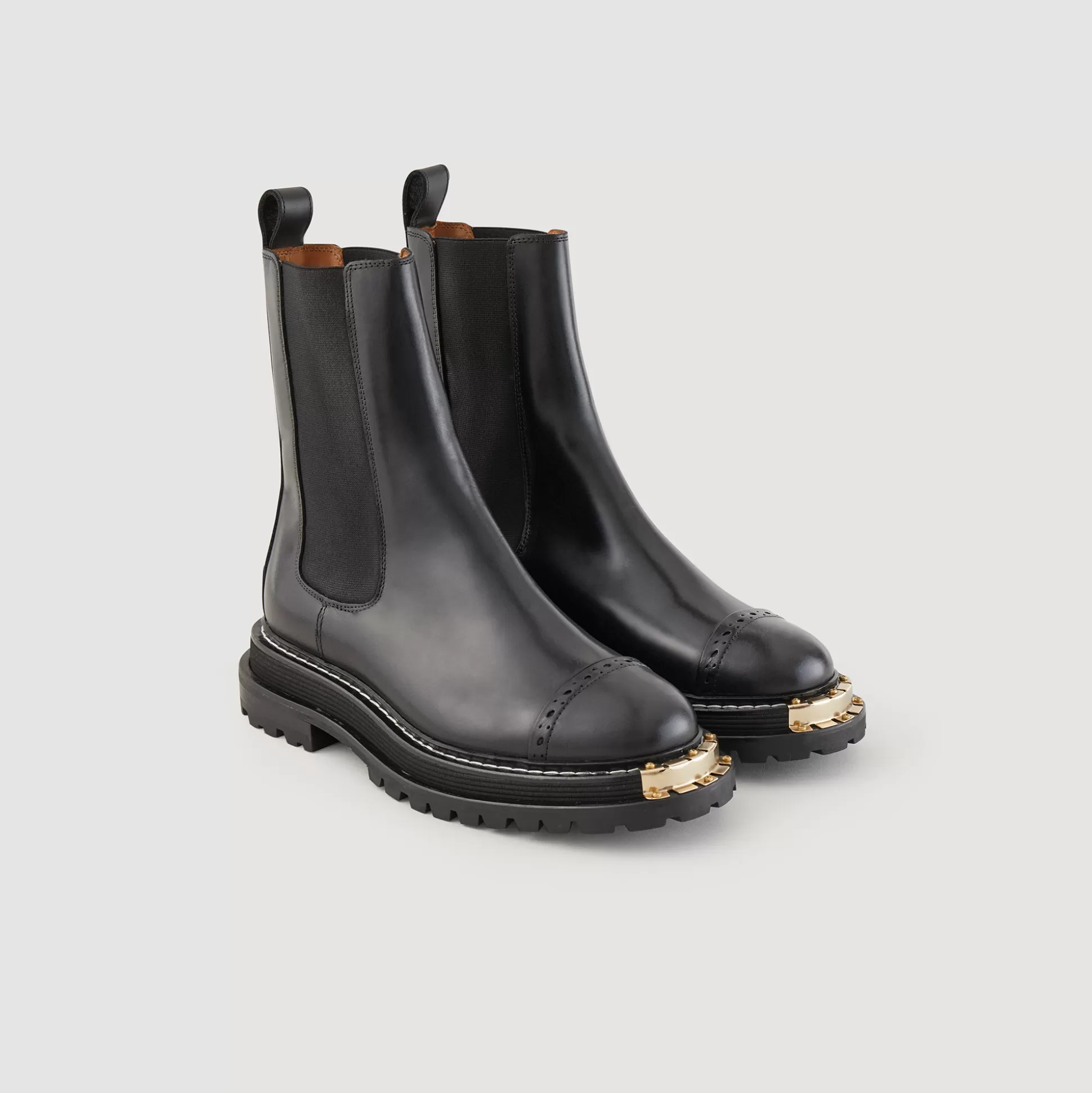 Sandro Paris Ankle Boots With Notched Sole> Boots