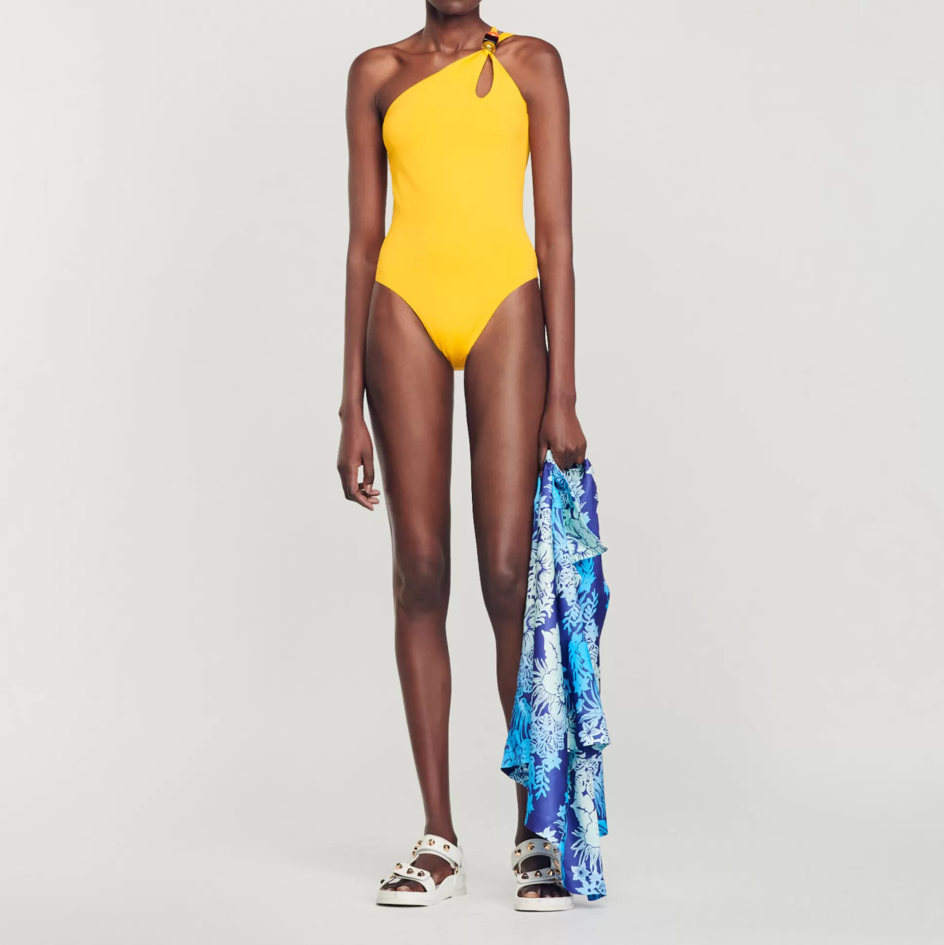 Sandro Paris Asymmetrical One-Piece Swimsuit> Swimwear