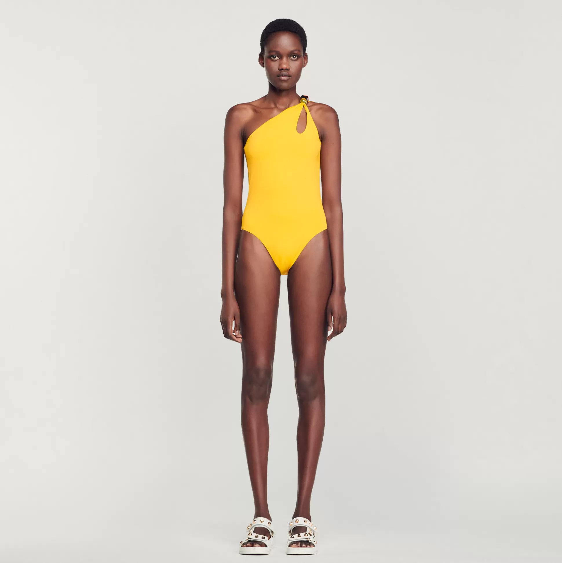 Sandro Paris Asymmetrical One-Piece Swimsuit> Swimwear