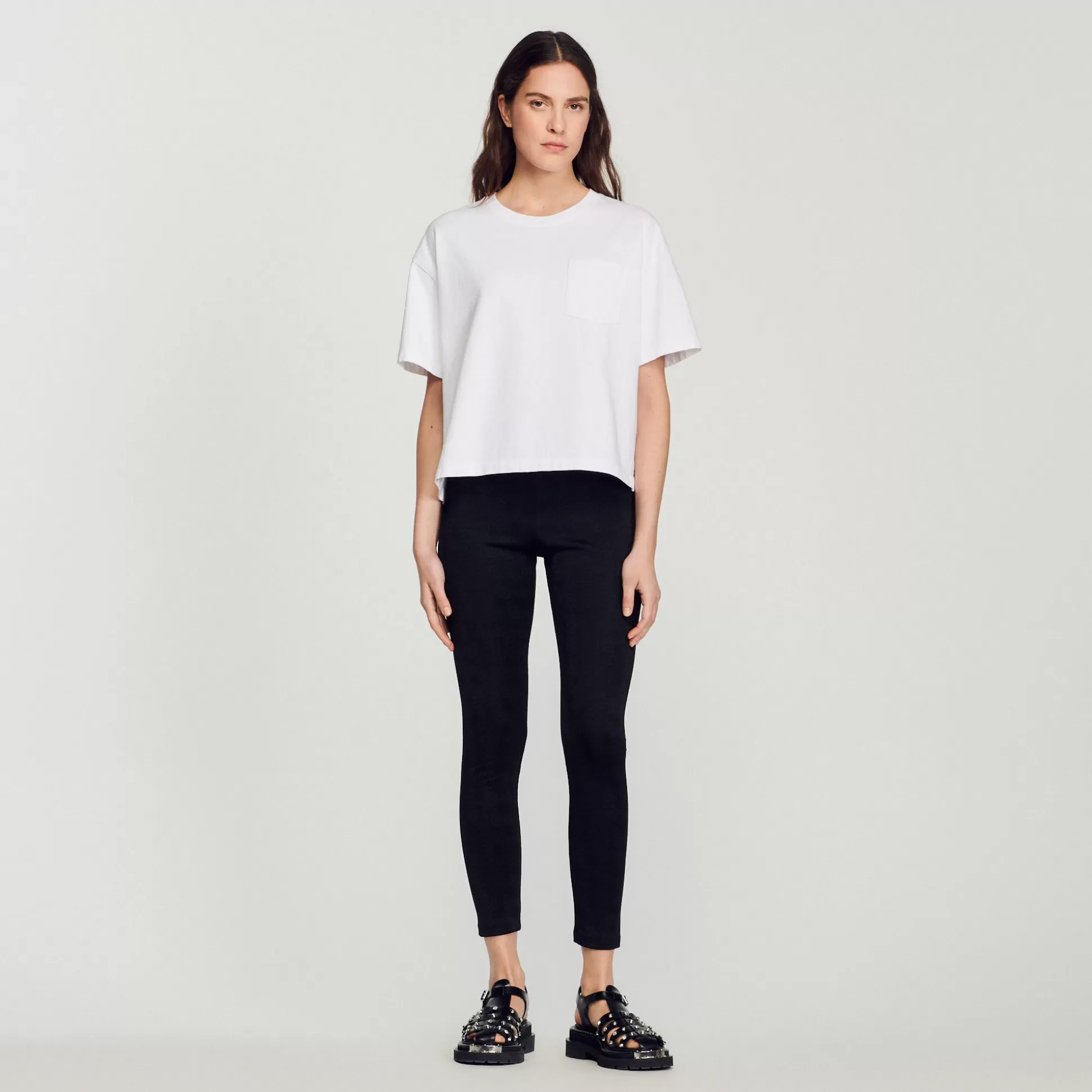 Sandro Paris Cropped Loose T-Shirt> T-Shirts