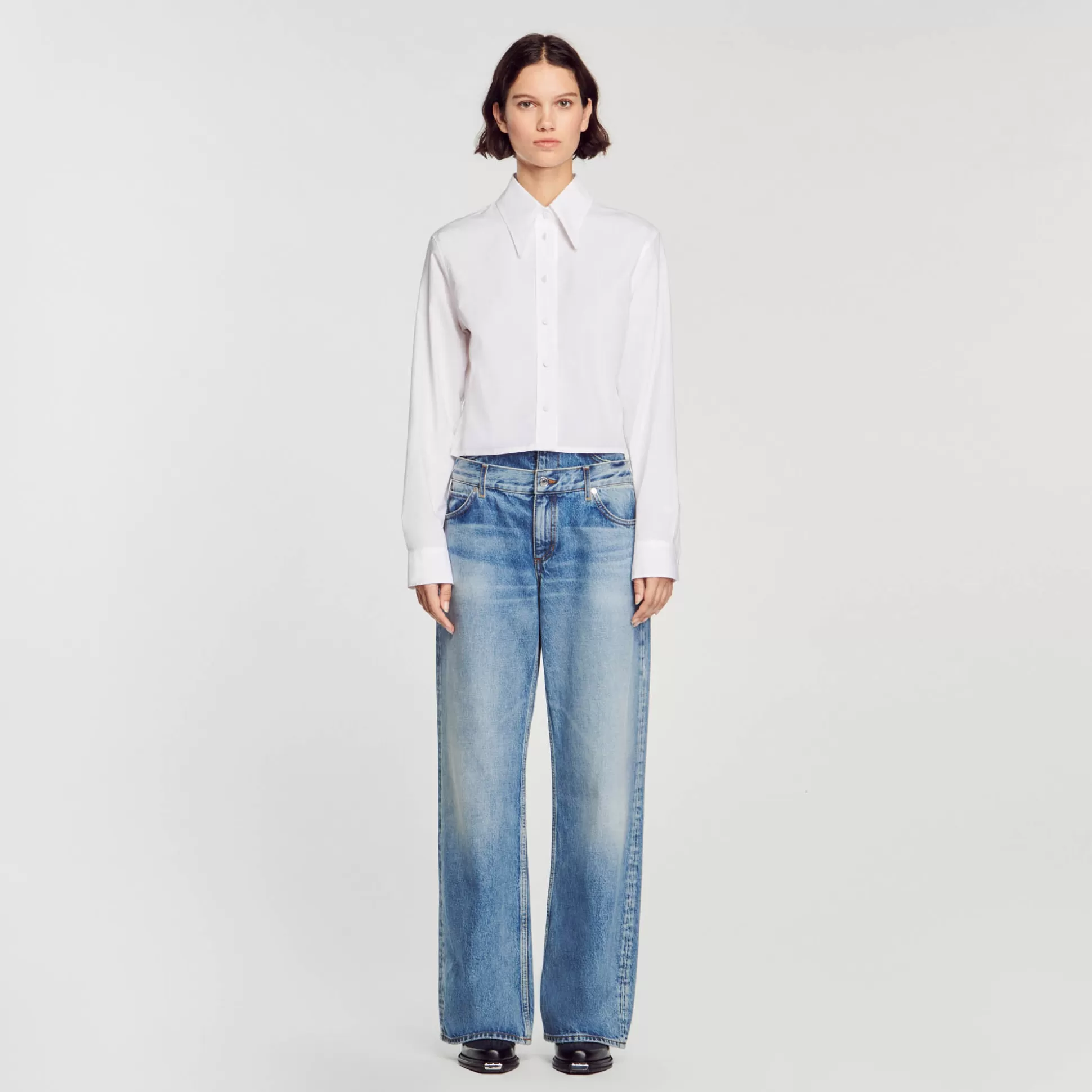 Sandro Paris Cropped Shirt> Tops & Shirts