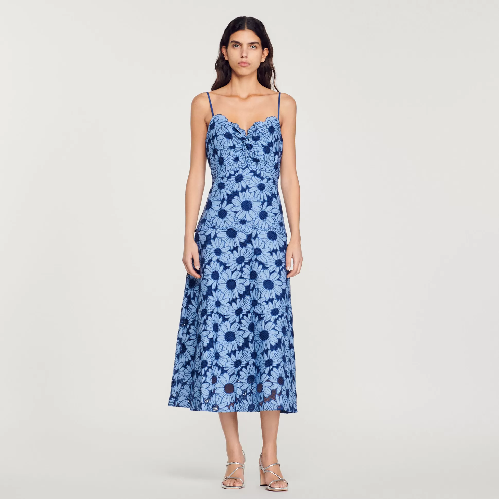 Sandro Paris Daisy Guipure Midi Dress> Dresses