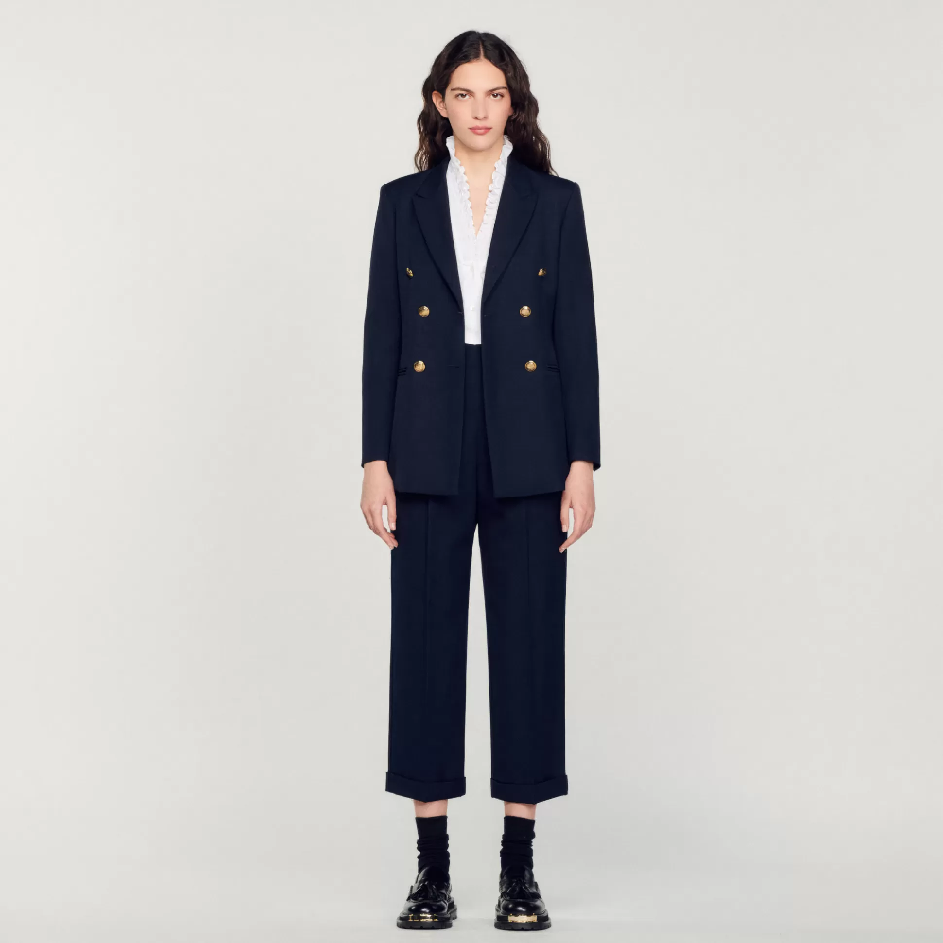 Sandro Paris Double-Breasted Suit Jacket> Jackets & Blazers