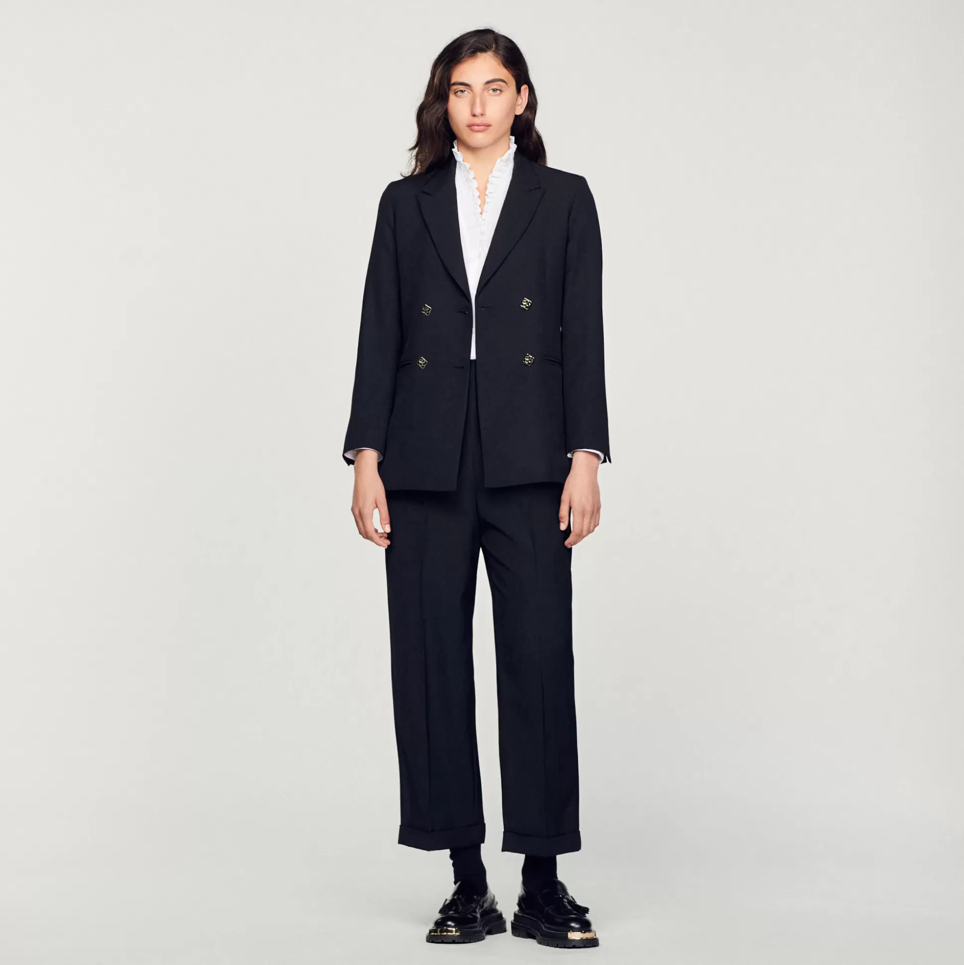 Sandro Paris Double-Breasted Suit Jacket> Jackets & Blazers