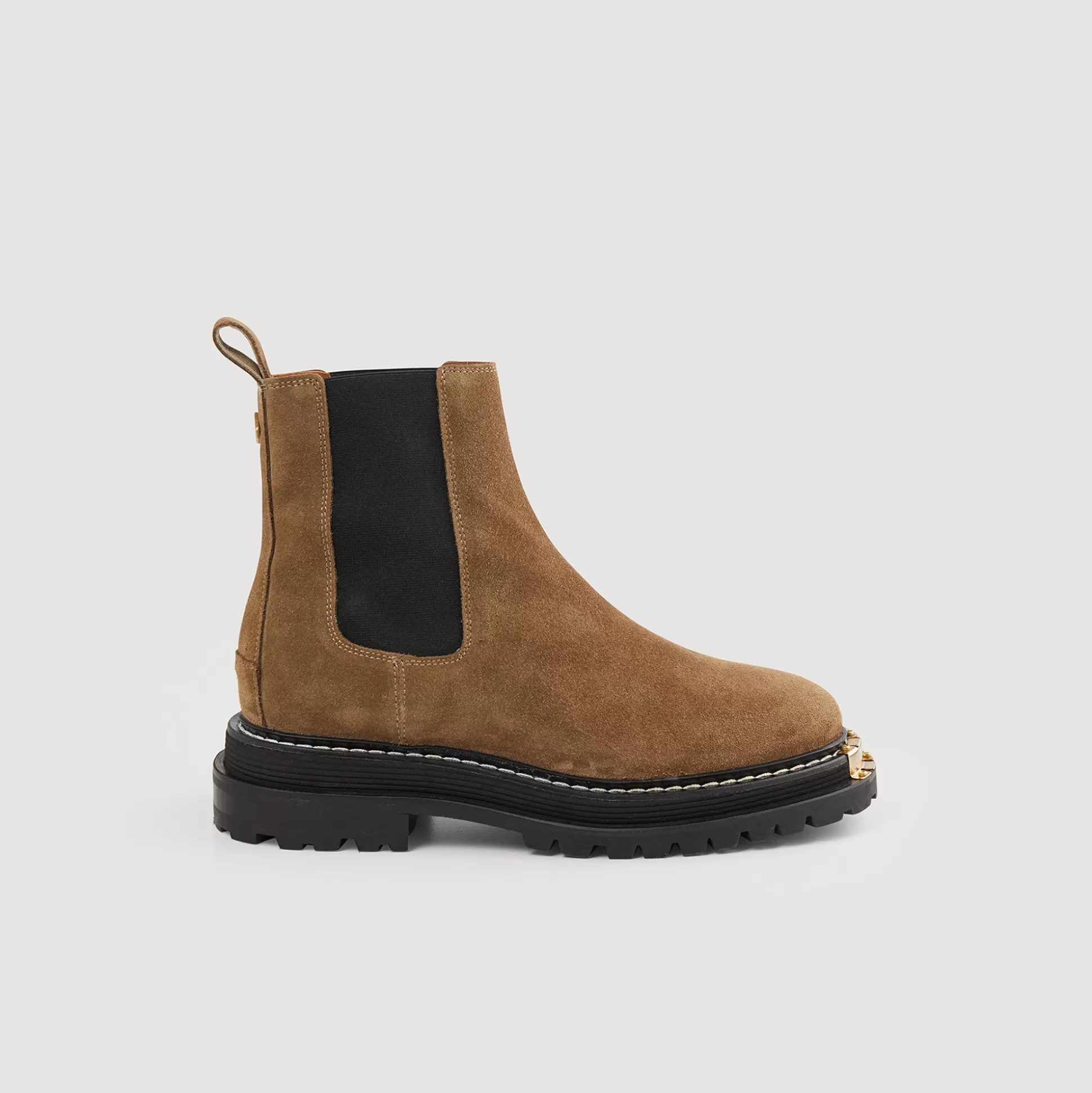 Sandro Paris Elasticated Leather Chelsea Ankle Boots> Boots