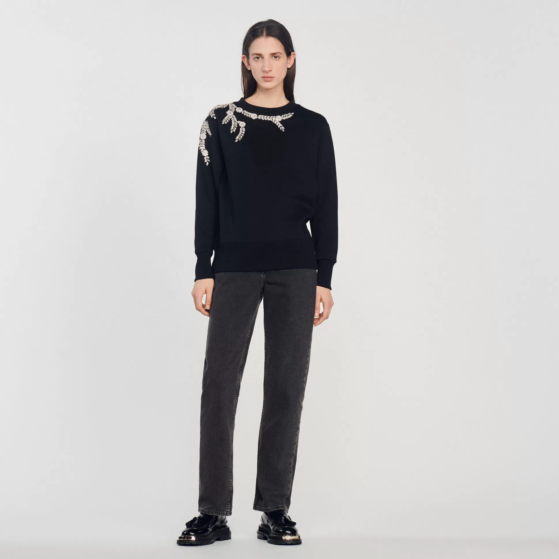 Sandro Paris Embellished Sweatshirt> Sweaters & Cardigans