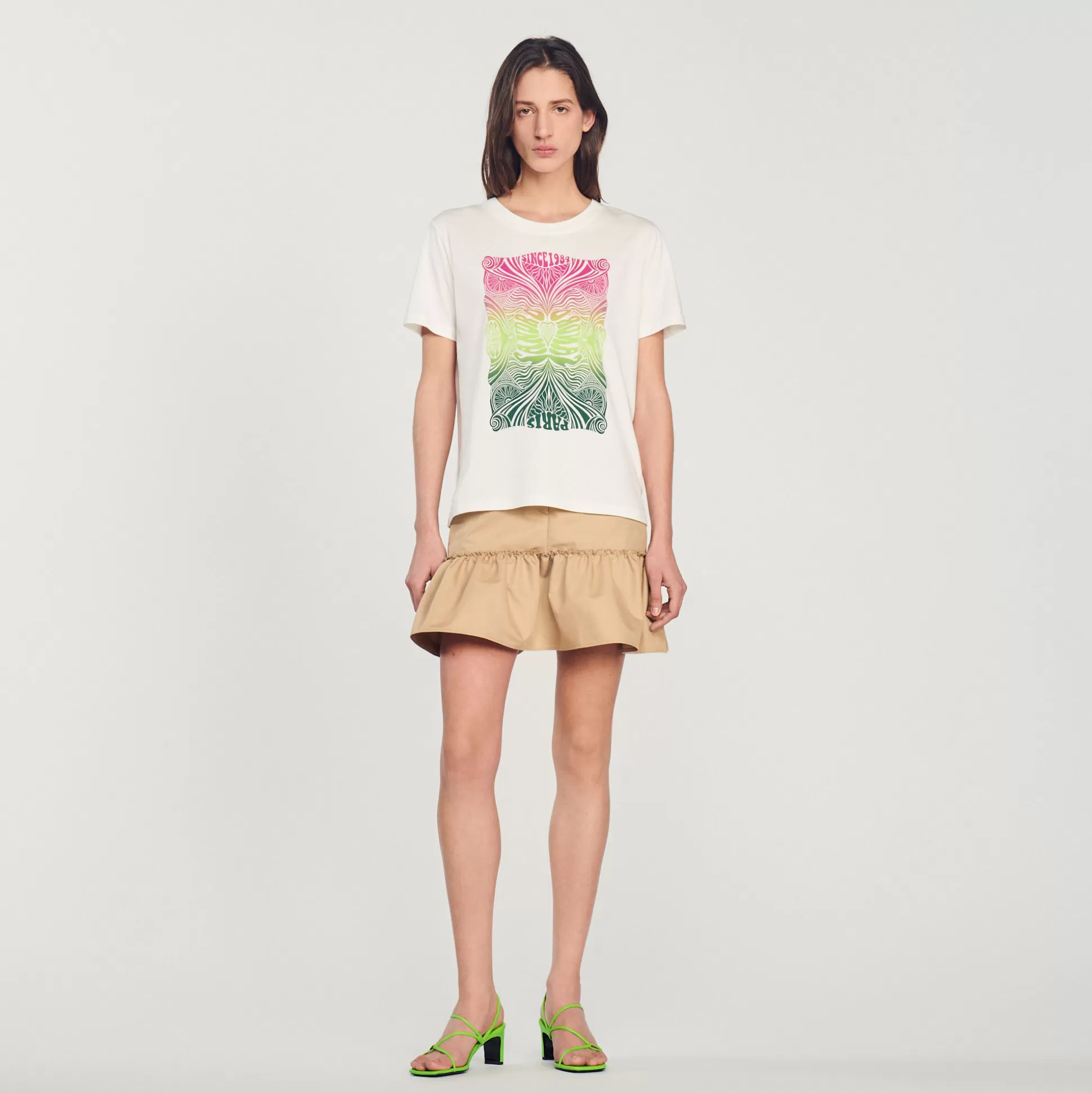 Sandro Paris Flocked T-Shirt> T-Shirts