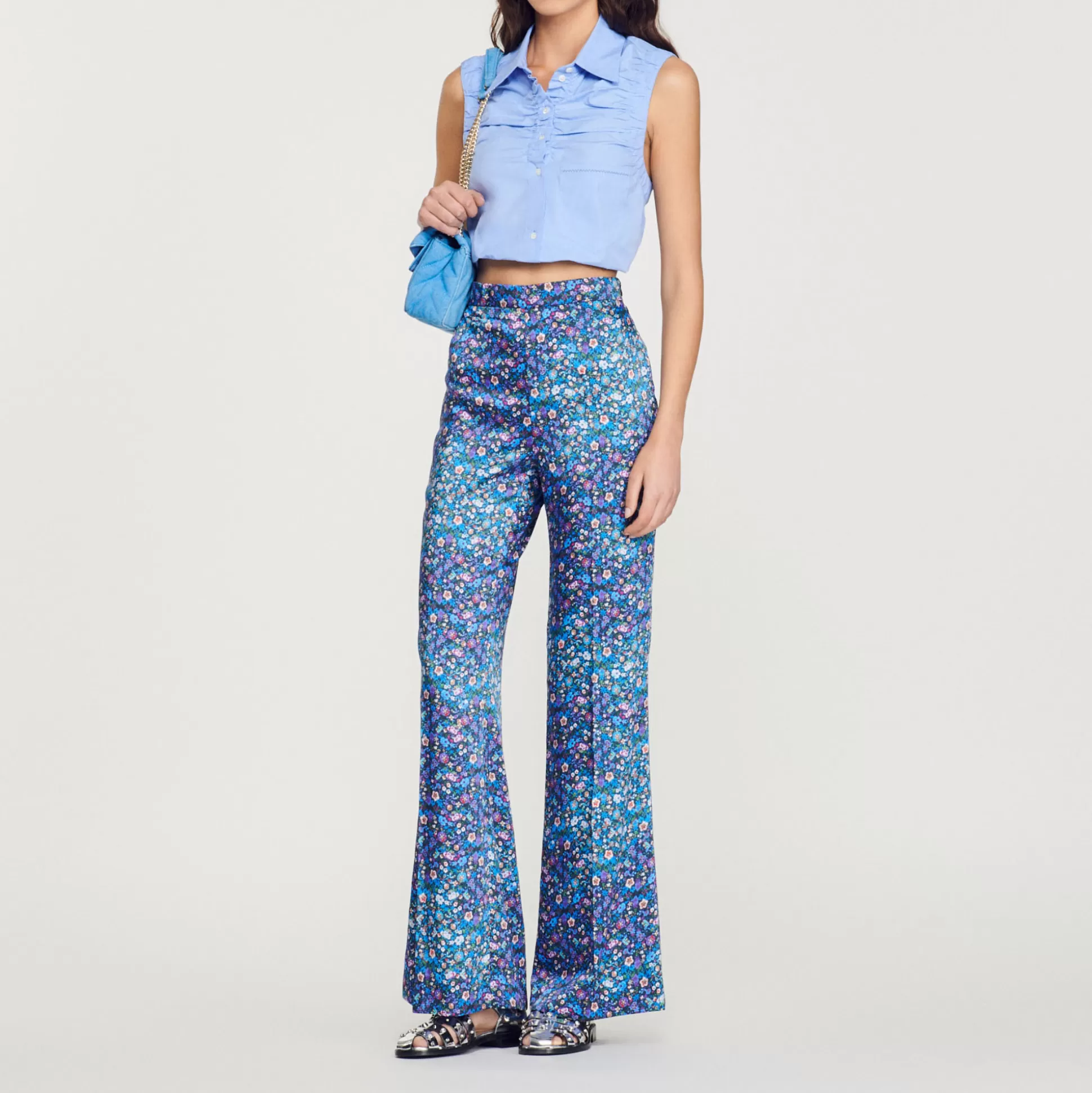 Sandro Paris Floral Satin Pants> Pants & Shorts