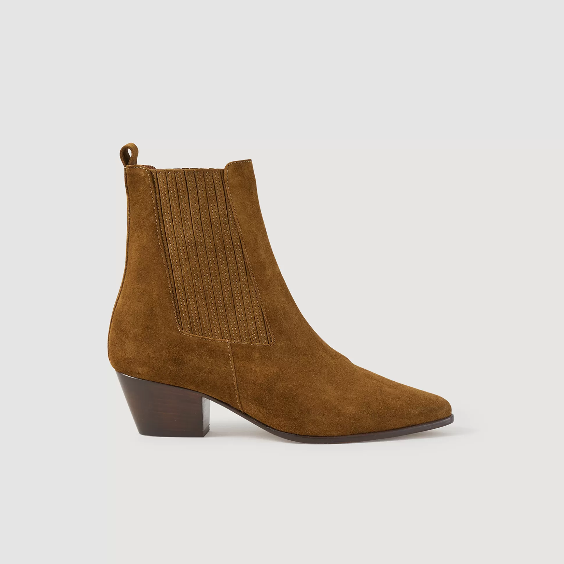 Sandro Paris Leather Ankle Boots With Elastic> Boots