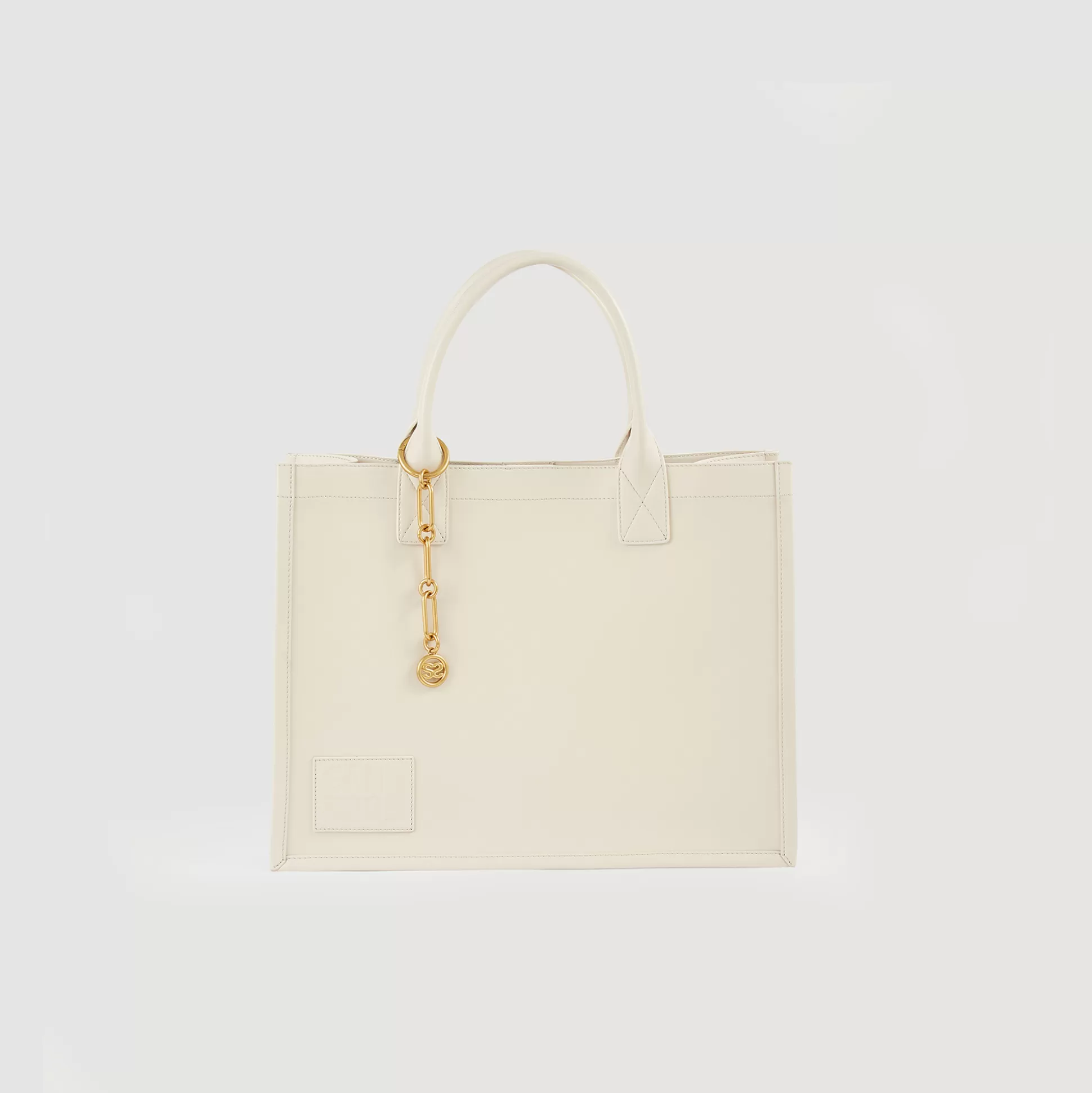 Sandro Paris Leather Tote Bag With Chain Jewellery> Tote Bags