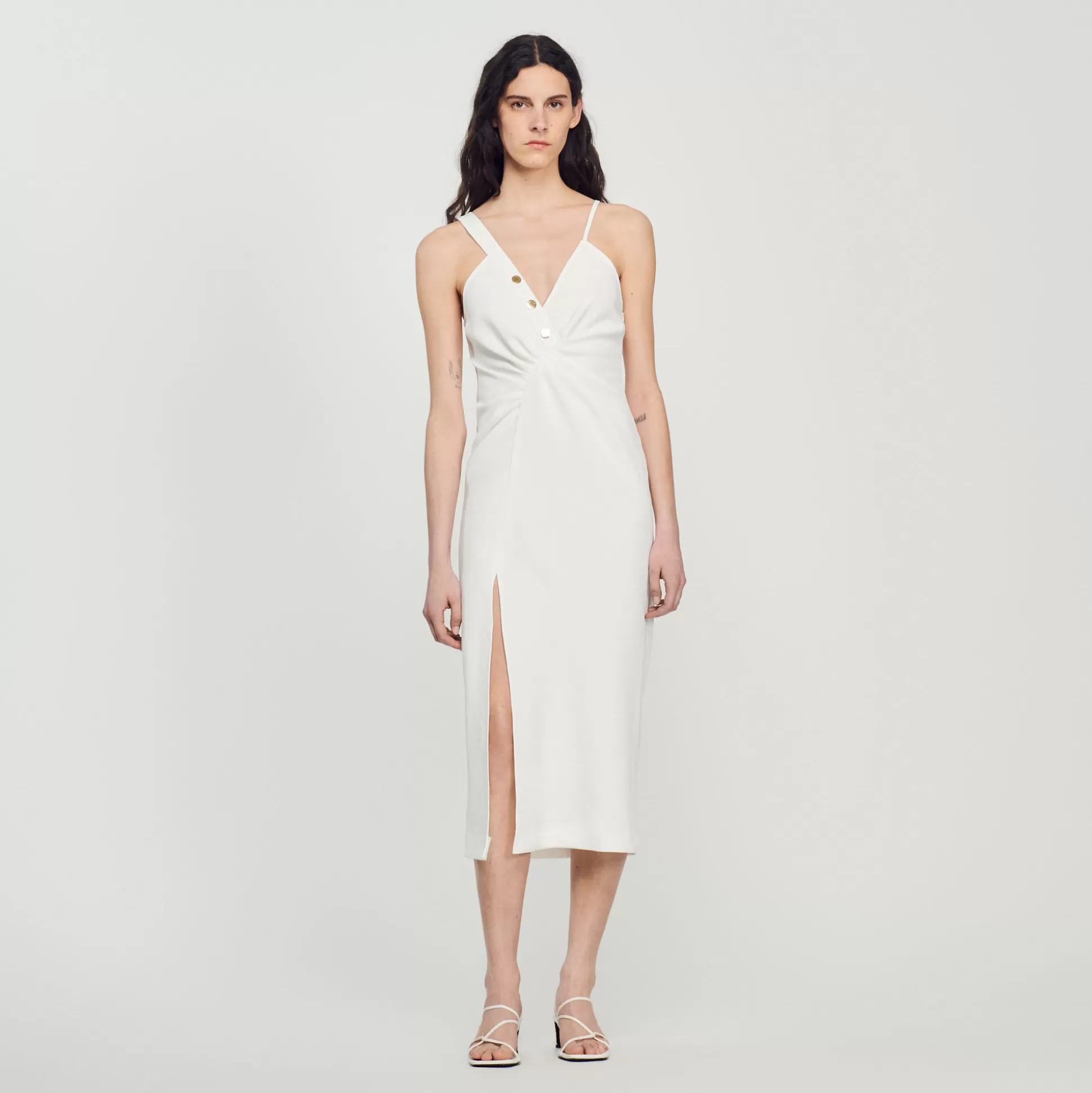 Sandro Paris Long Asymmetric Dress> Dresses