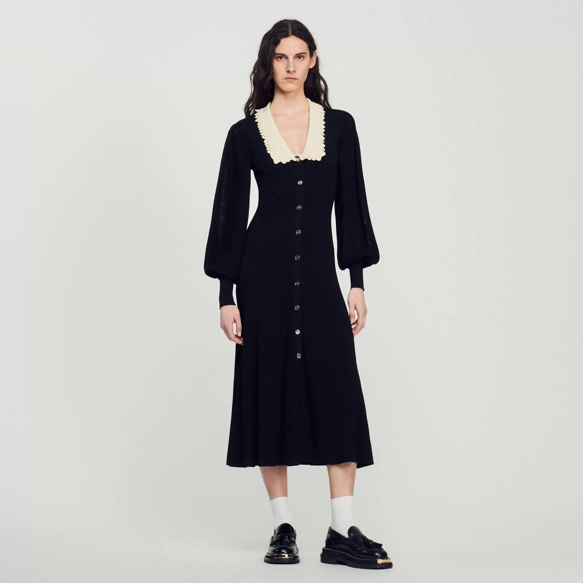 Sandro Paris Long Dress With Long Sleeves> Dresses