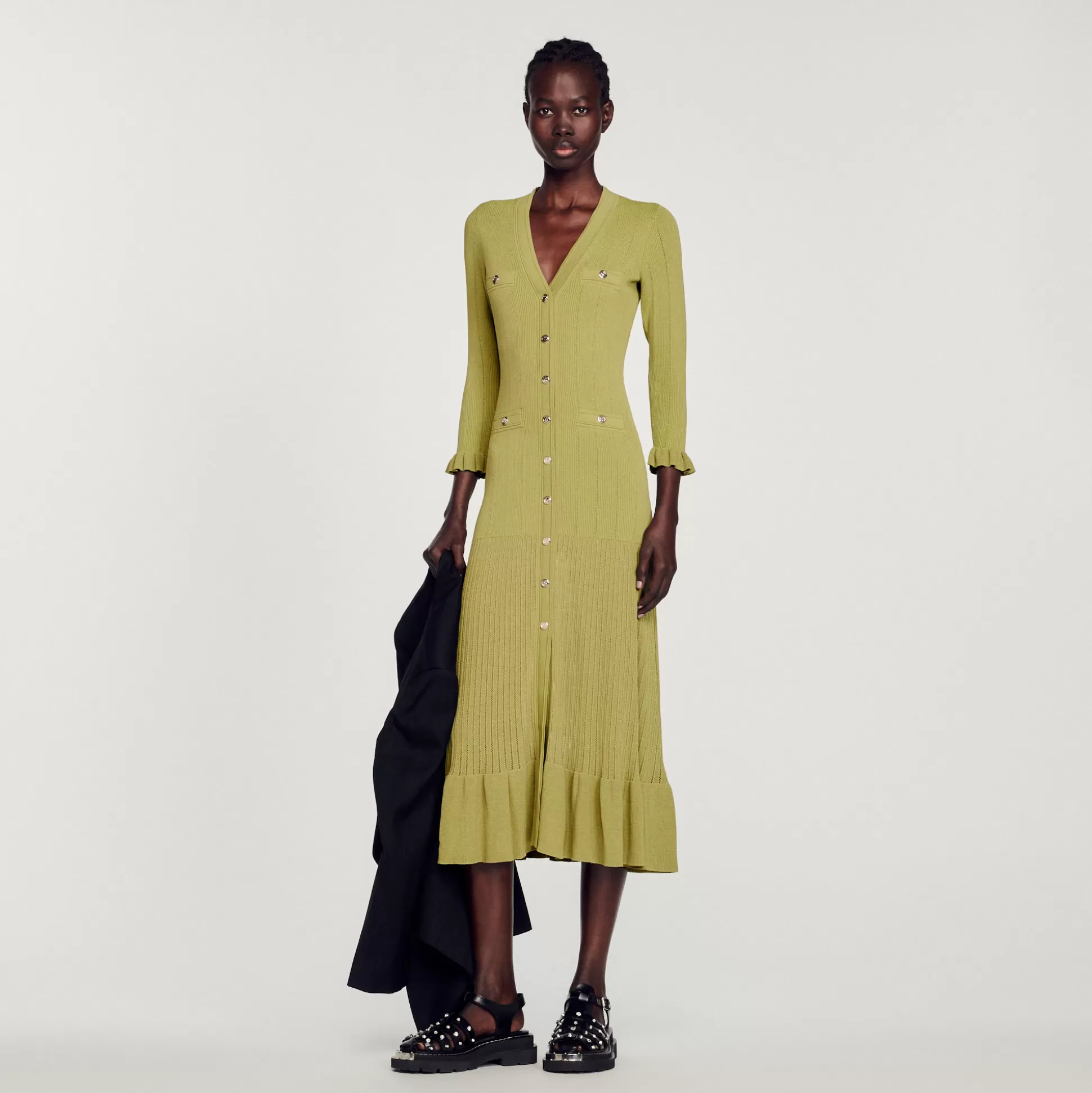 Sandro Paris Long Knitted Dress> Dresses