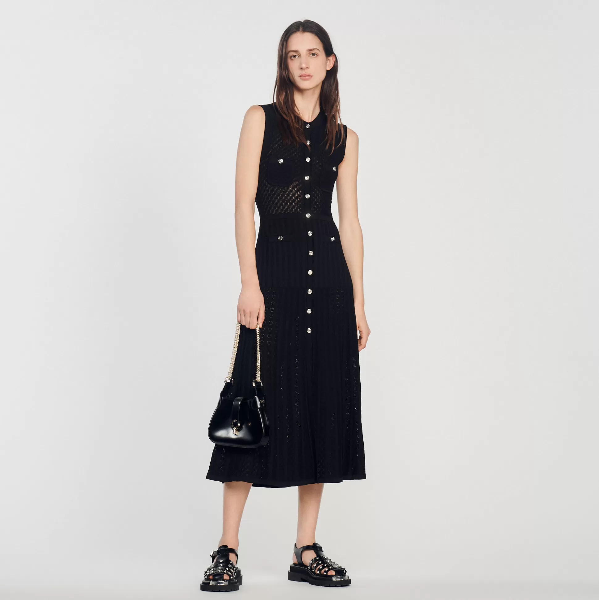 Sandro Paris Long Knitted Dress> Dresses