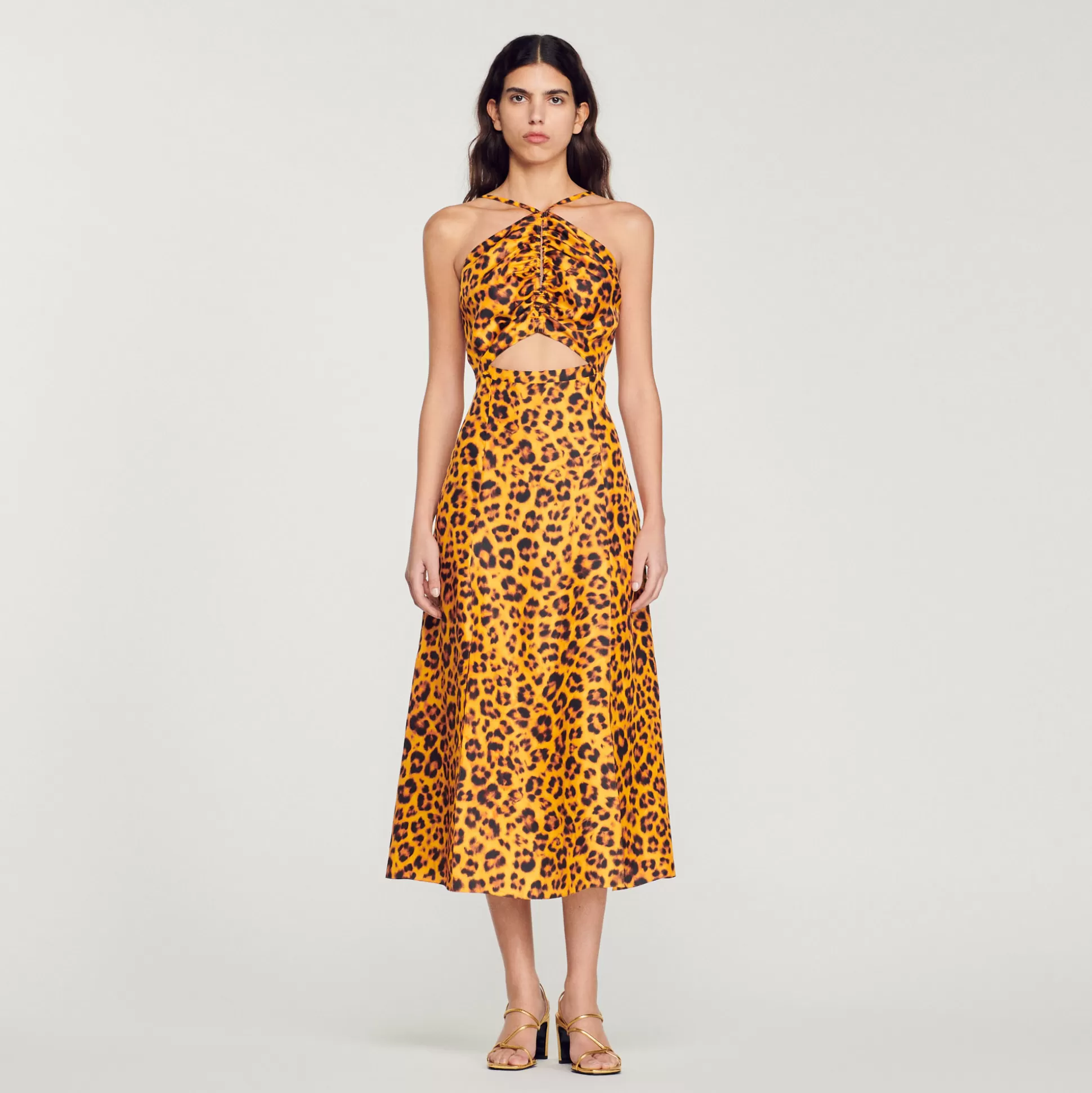 Sandro Paris Long Leopard Print Dress> Dresses