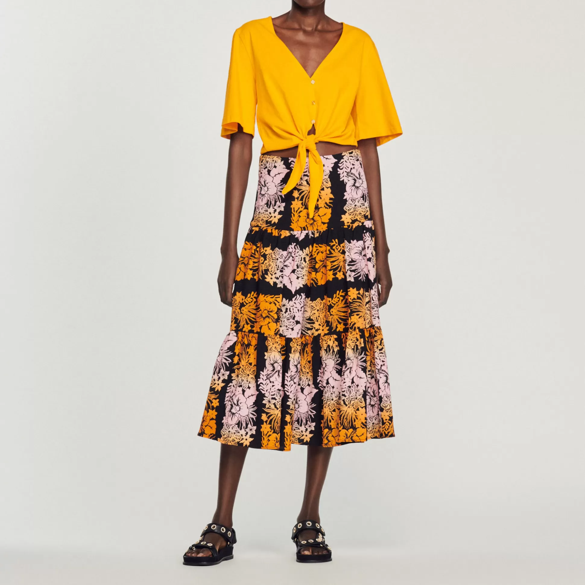 Sandro Paris Long Print Skirt> Skirts