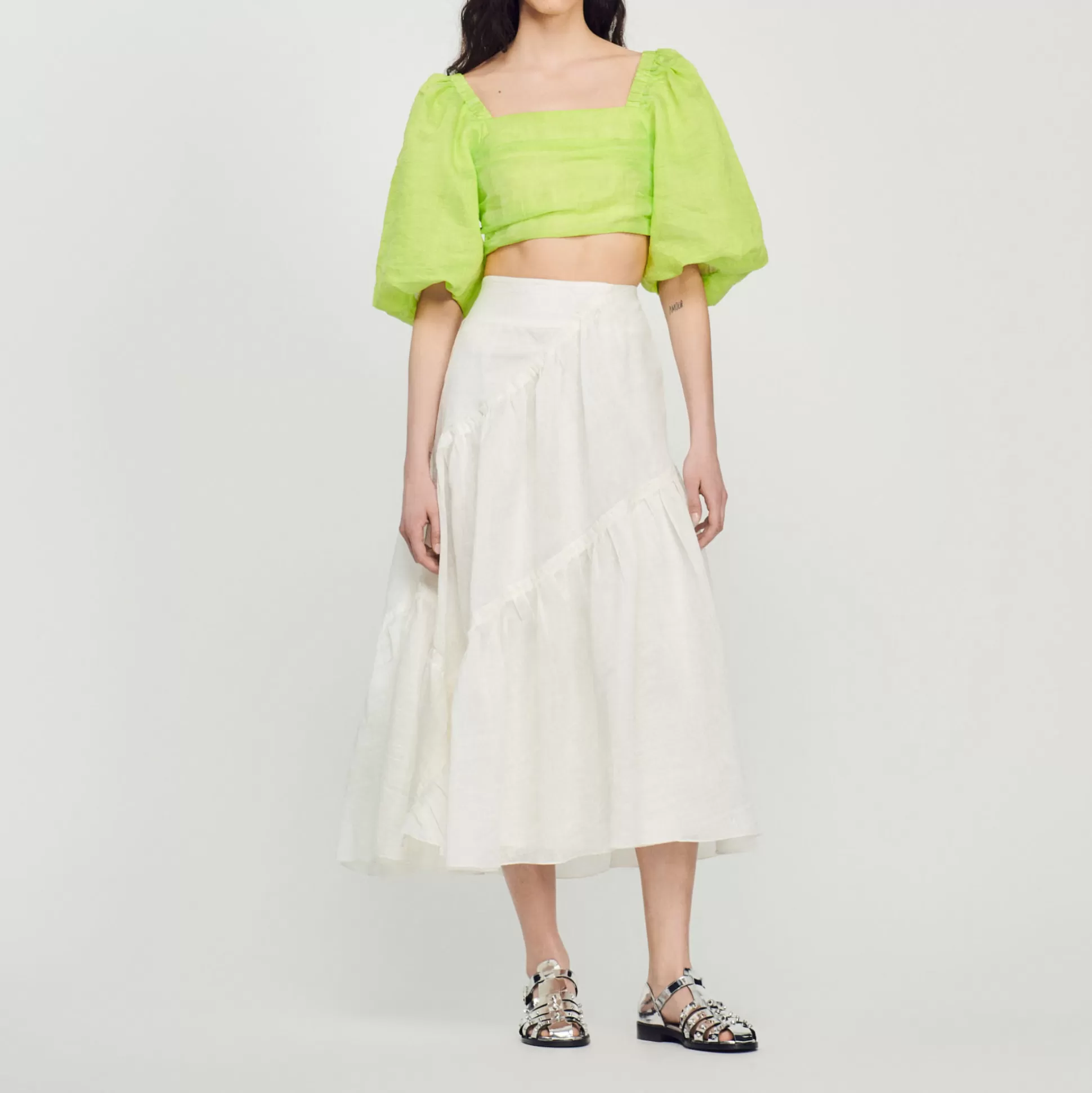 Sandro Paris Long Ruffled Skirt> Skirts