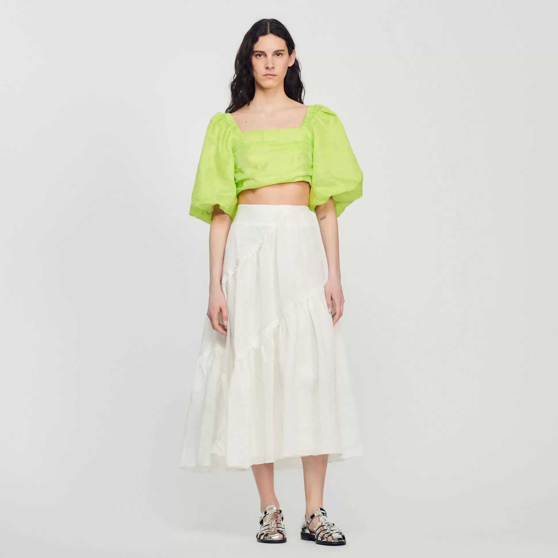 Sandro Paris Long Ruffled Skirt> Skirts