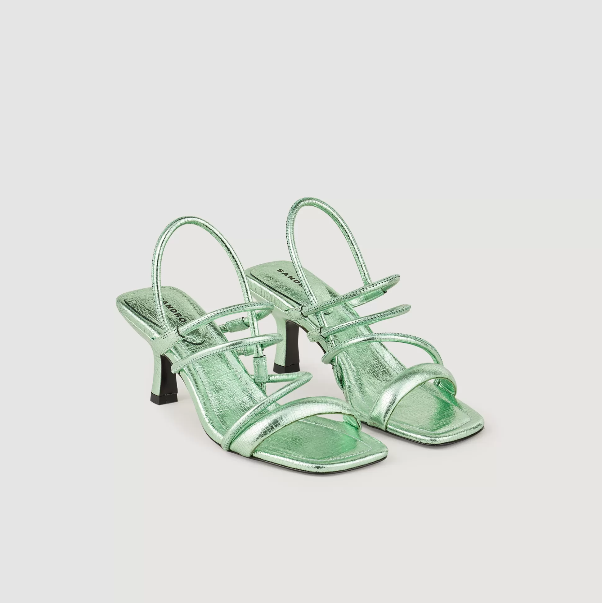 Sandro Paris Metallic Leather Sandals> Sandals