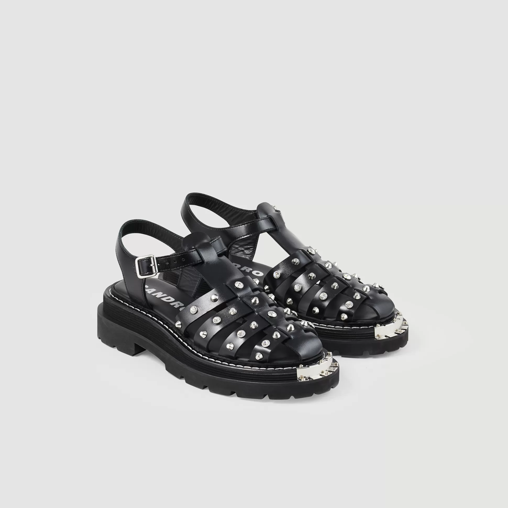 Sandro Paris Olys Studded Leather Sandals> Sandals