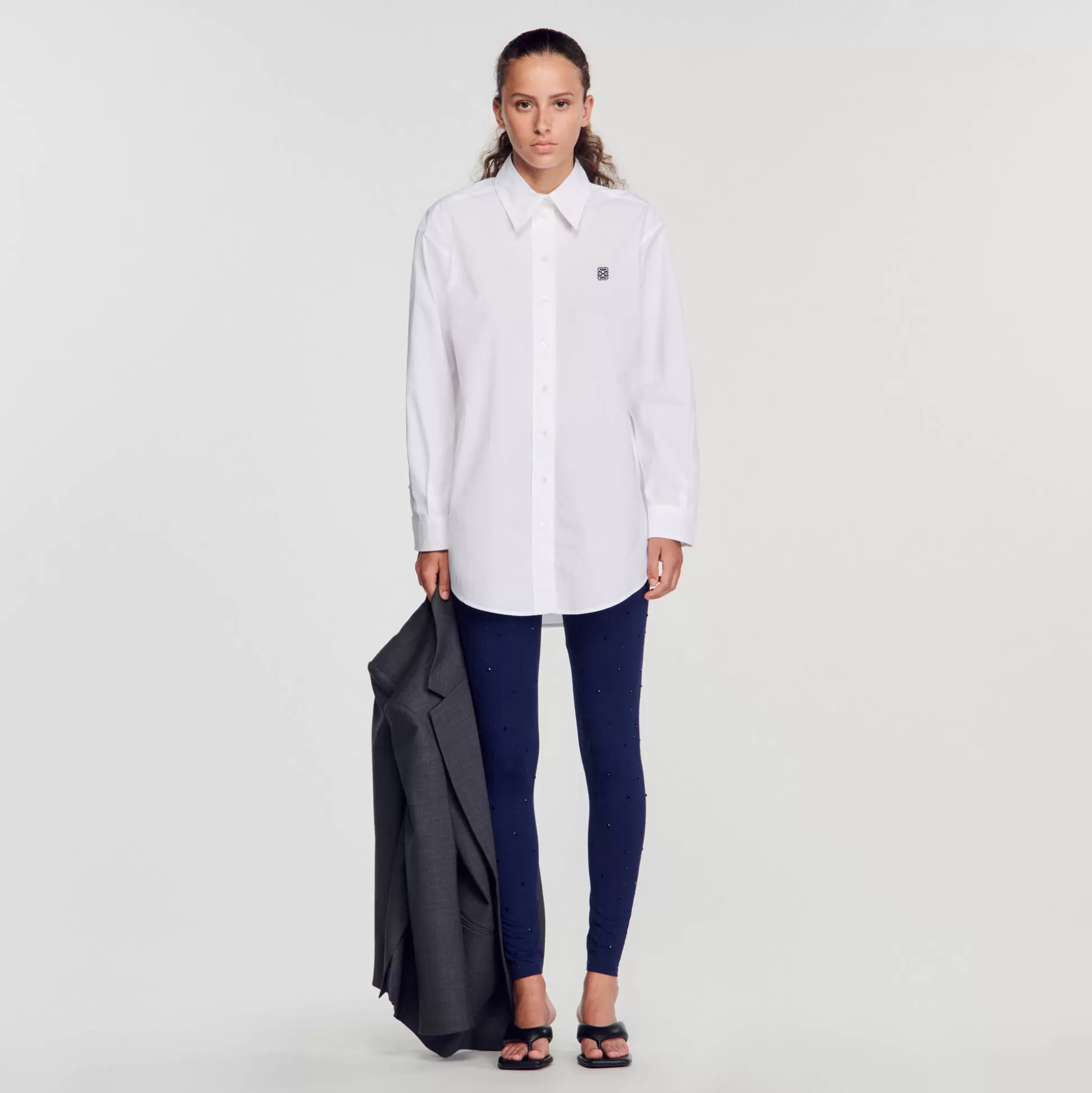 Sandro Paris Oversized Cotton Shirt> Tops & Shirts