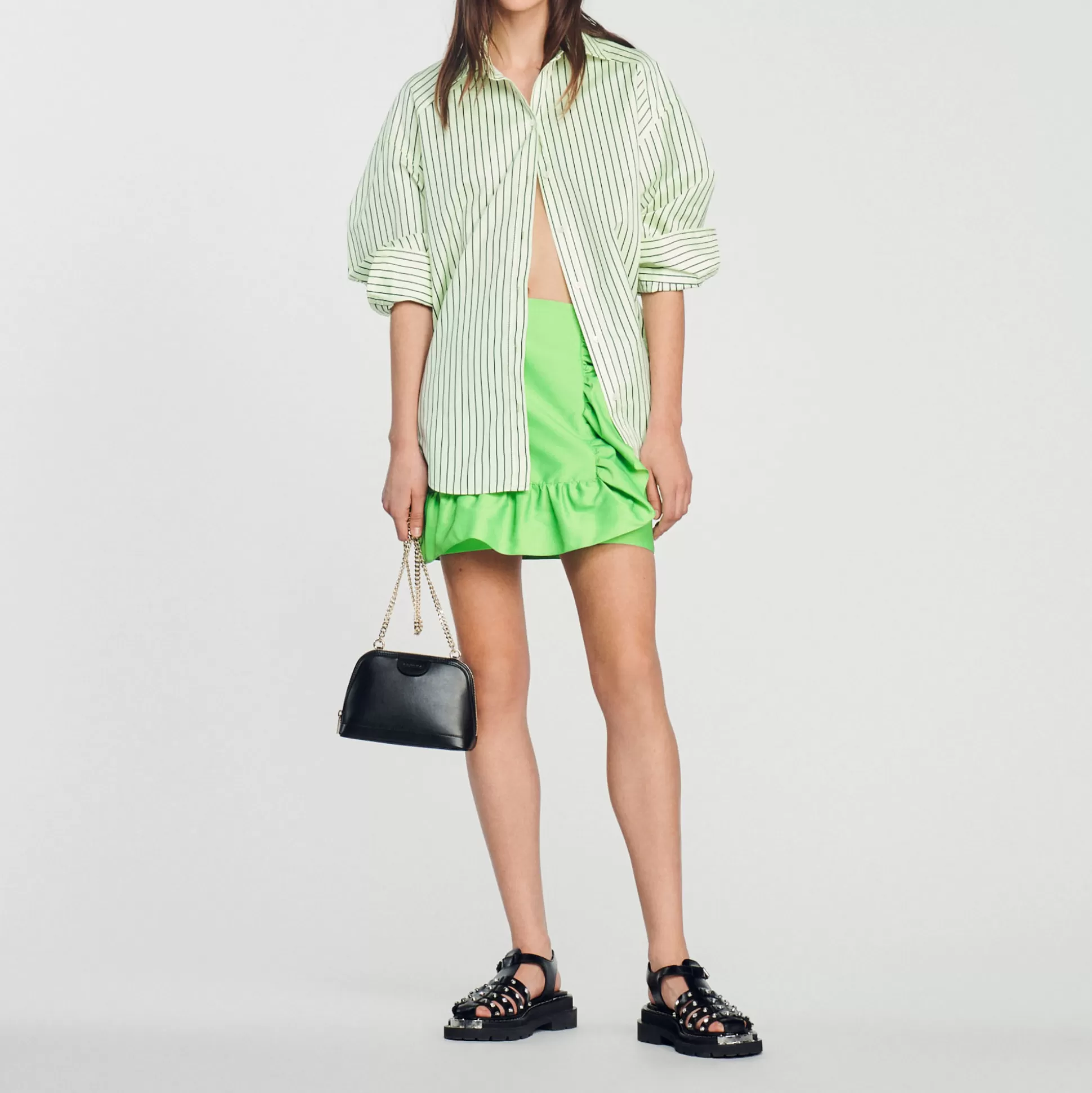 Sandro Paris Oversized Shirt With Stripes> Tops & Shirts