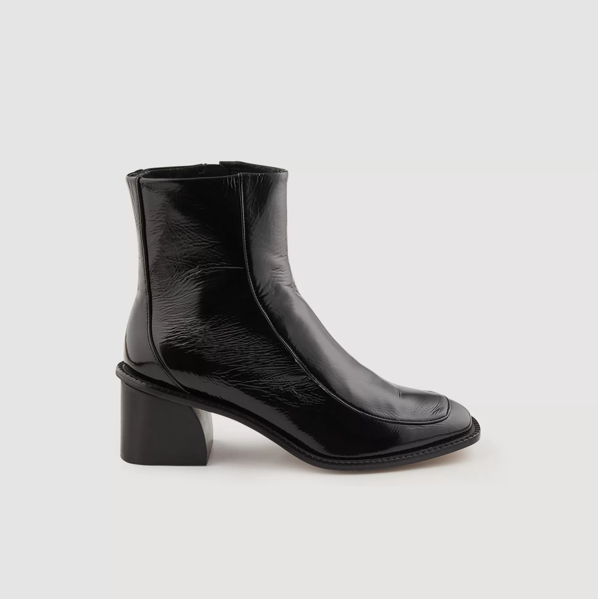 Sandro Paris Patent Leather Boots With Heel> Boots