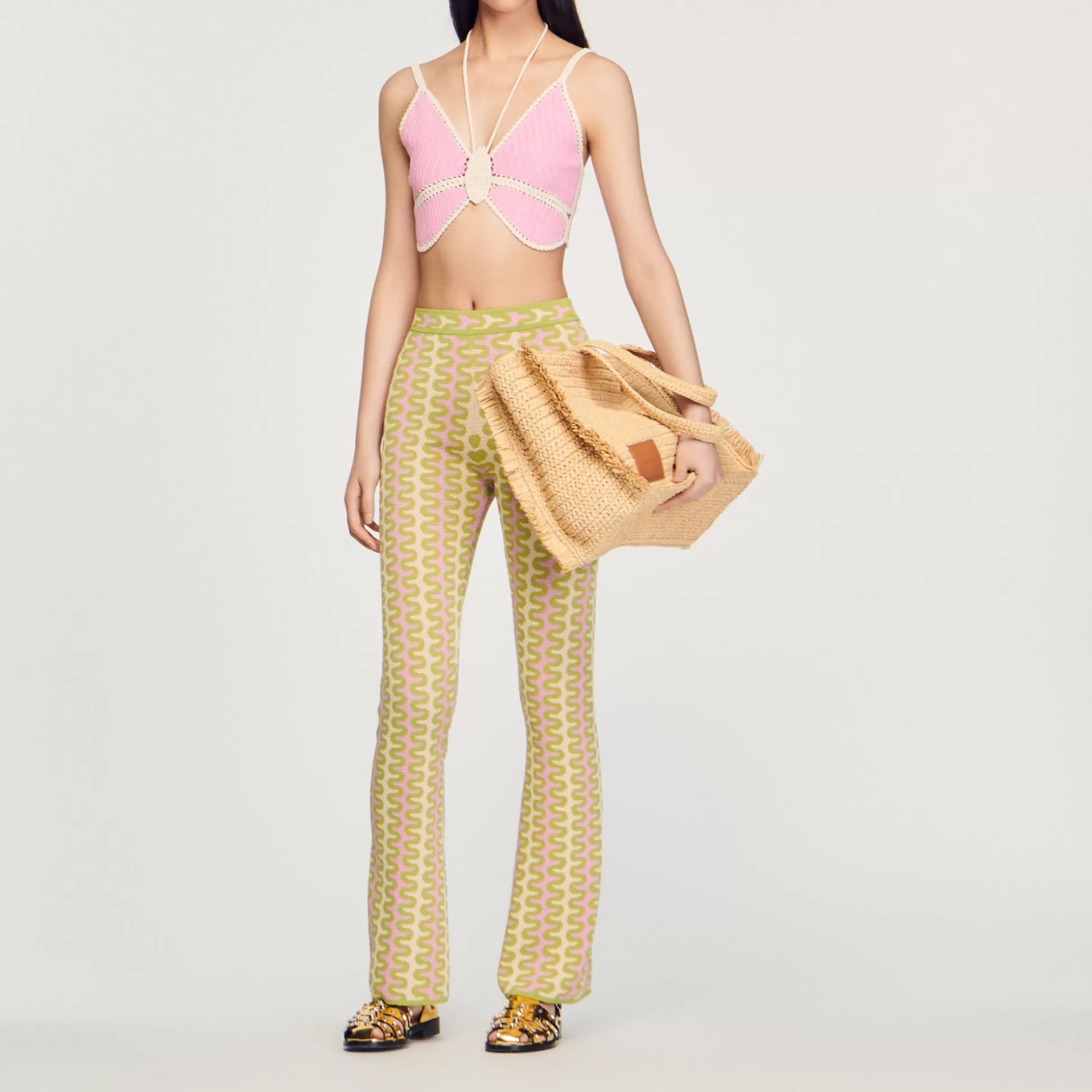 Sandro Paris Patterned Knit Pants> Pants & Shorts