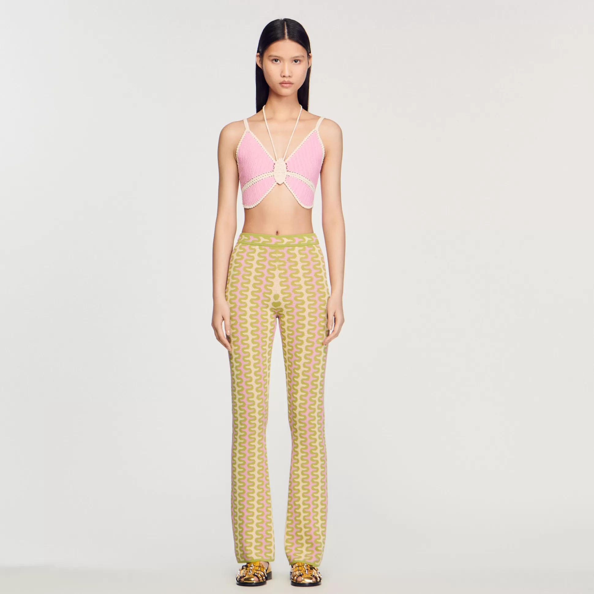 Sandro Paris Patterned Knit Pants> Pants & Shorts