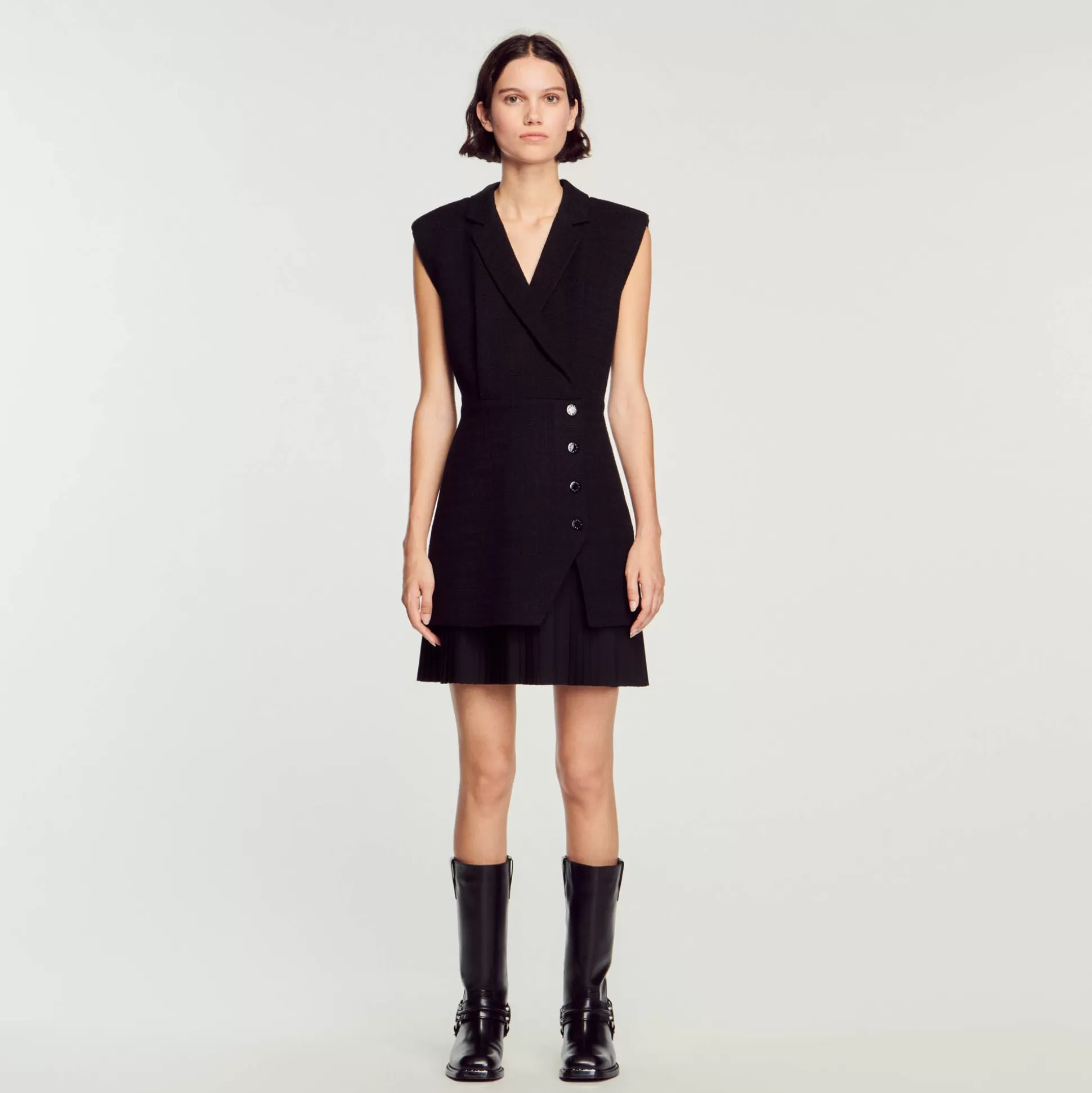 Sandro Paris Pleated Tweed Dress> Dresses