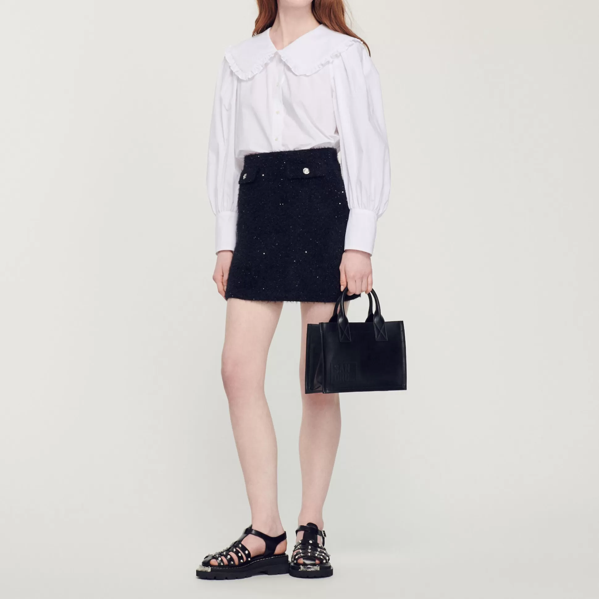 Sandro Paris Poplin Shirt With Peter Pan Collar> Tops & Shirts