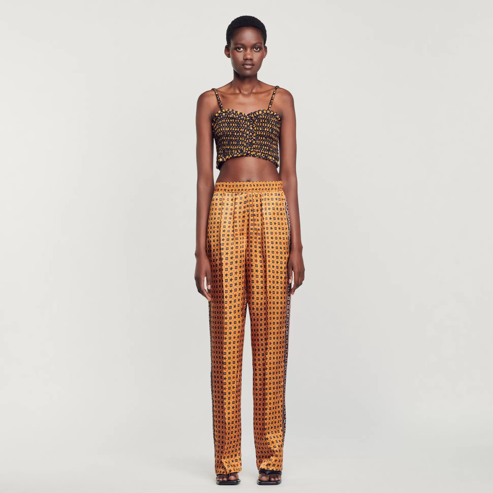 Sandro Paris Printed Satin Pants> Pants & Shorts