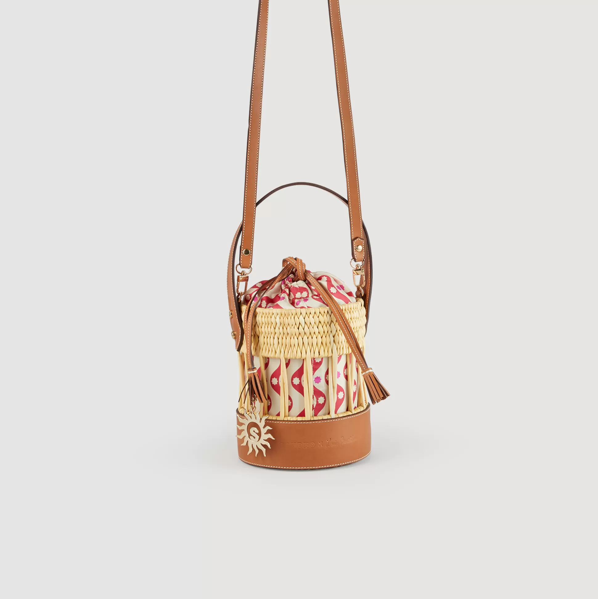 Sandro Paris Raffia Bucket Bag> Crossbody Bags