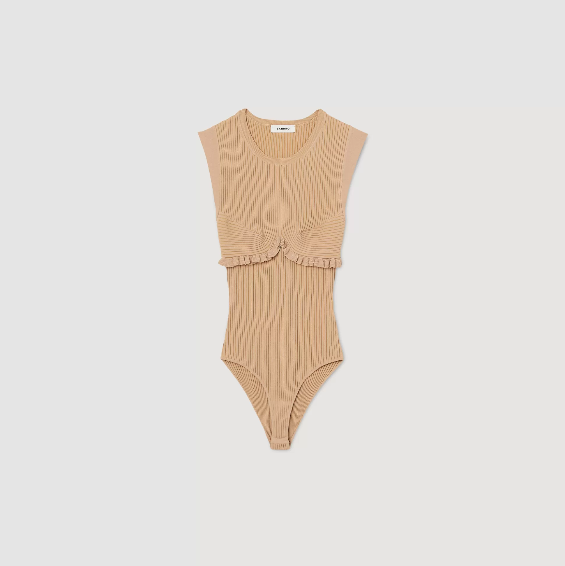 Sandro Paris Ribbed Knit Bodysuit> Tops & Shirts