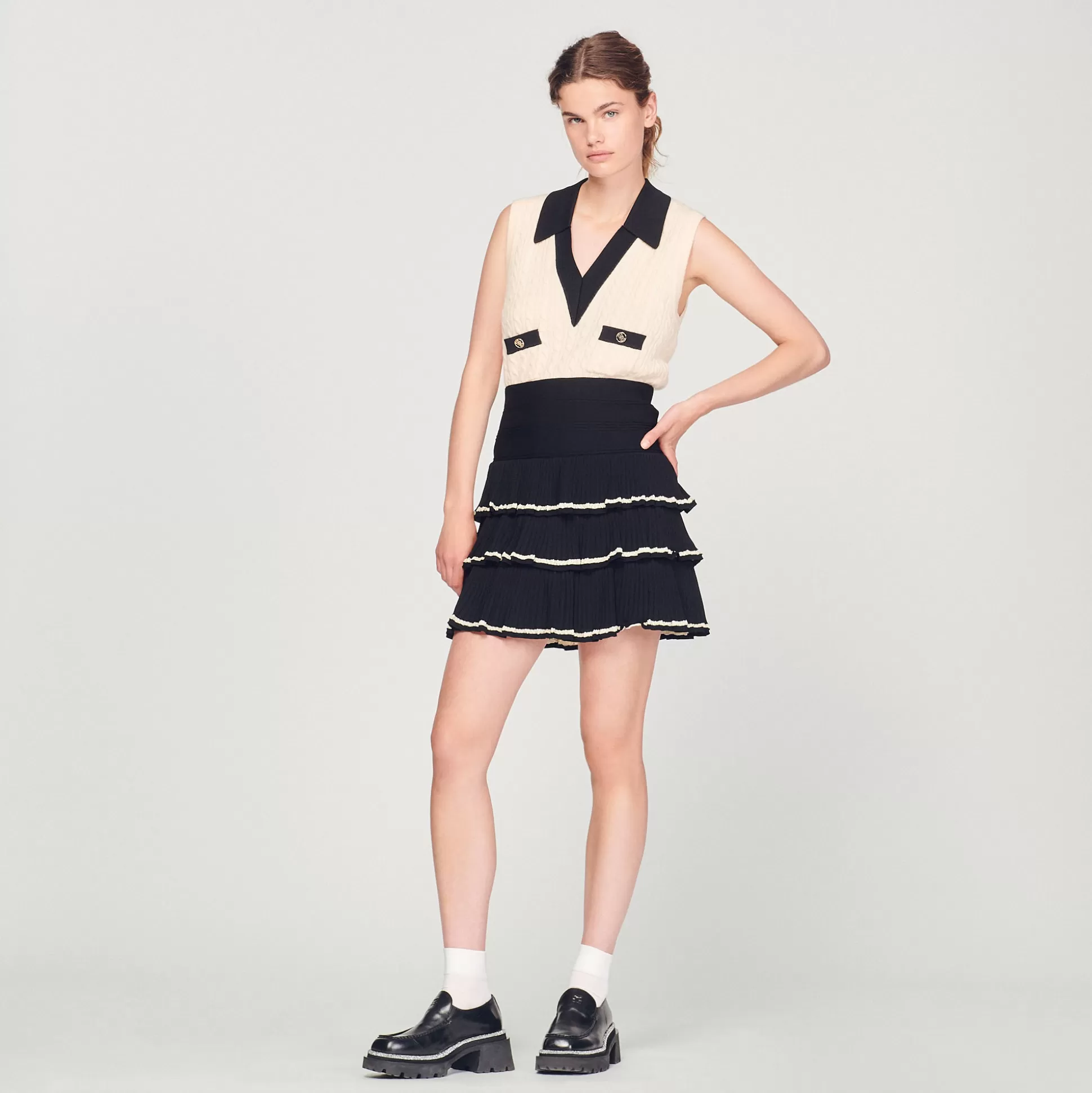 Sandro Paris Ruffled Knit Skirt> Skirts