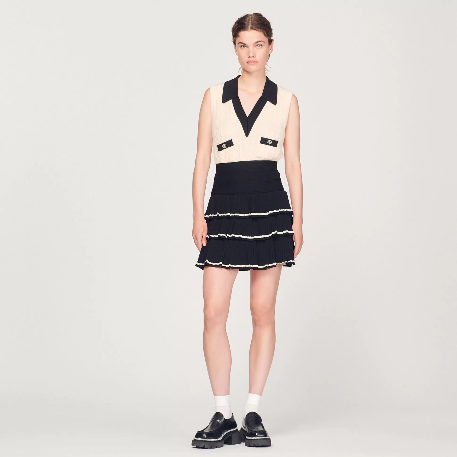 Sandro Paris Ruffled Knit Skirt> Skirts