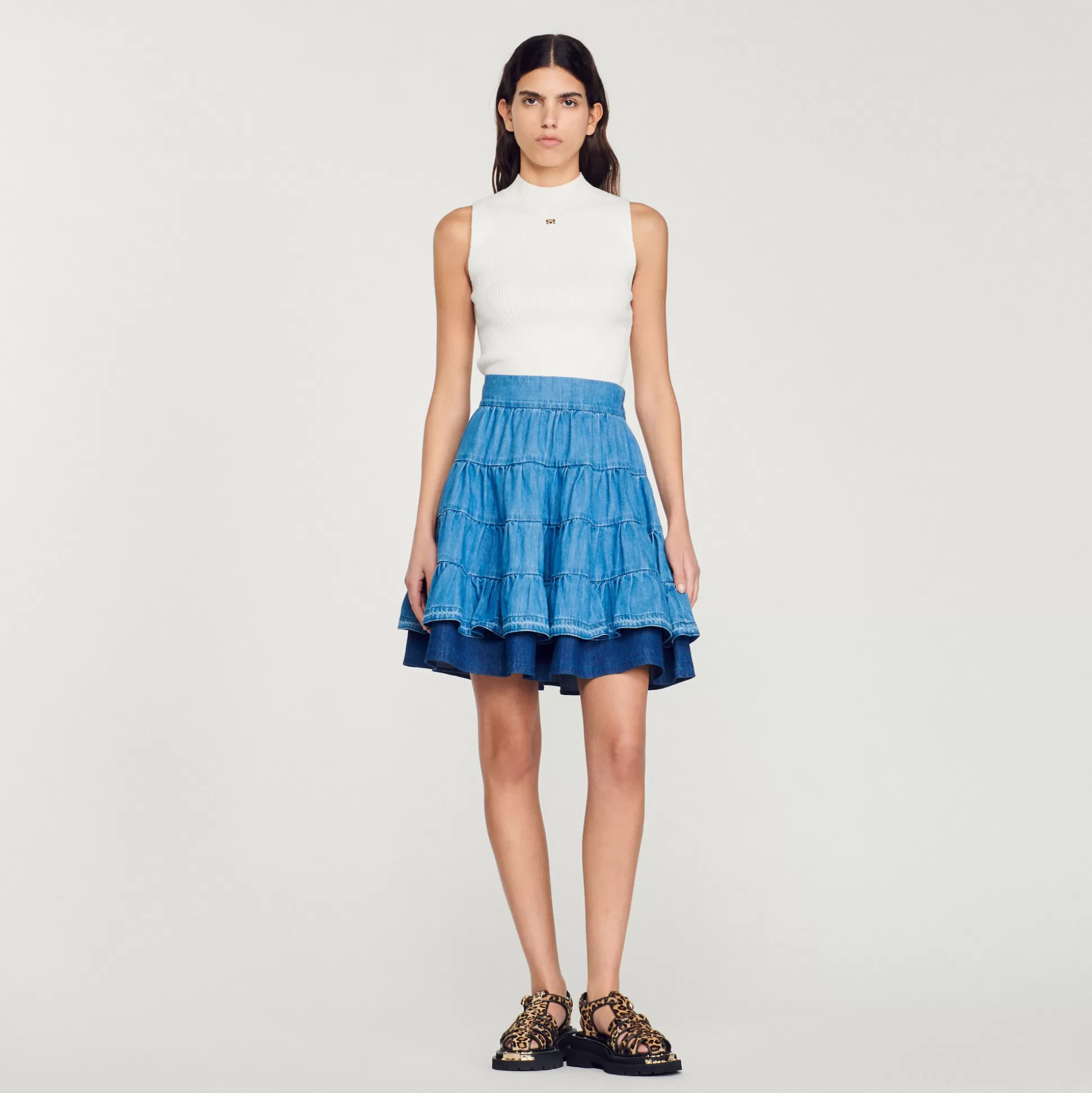 Sandro Paris Short Denim Skirt> Skirts