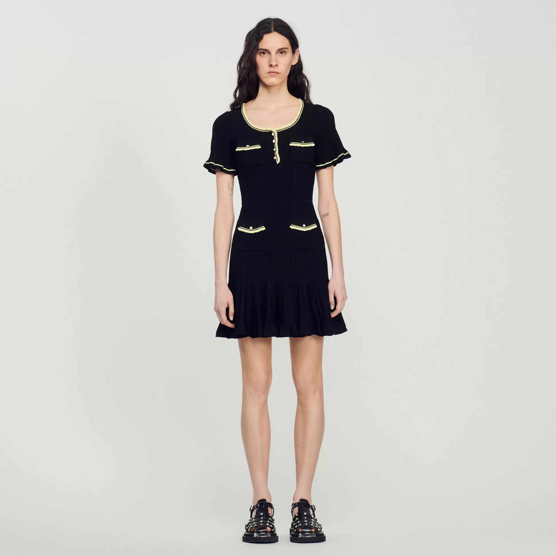 Sandro Paris Short Dress With Buttons> Dresses