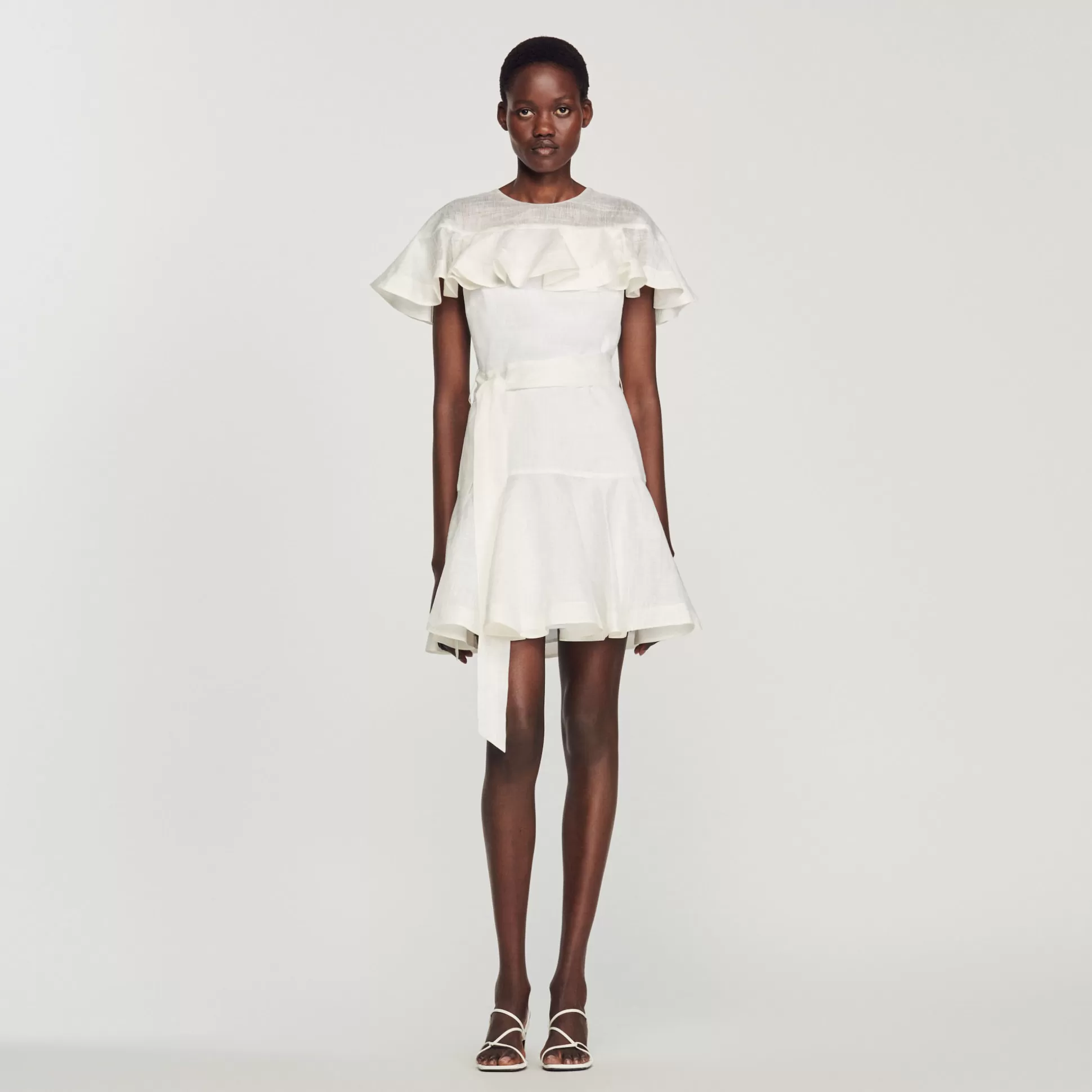 Sandro Paris Short Dress With Ruffles> Dresses