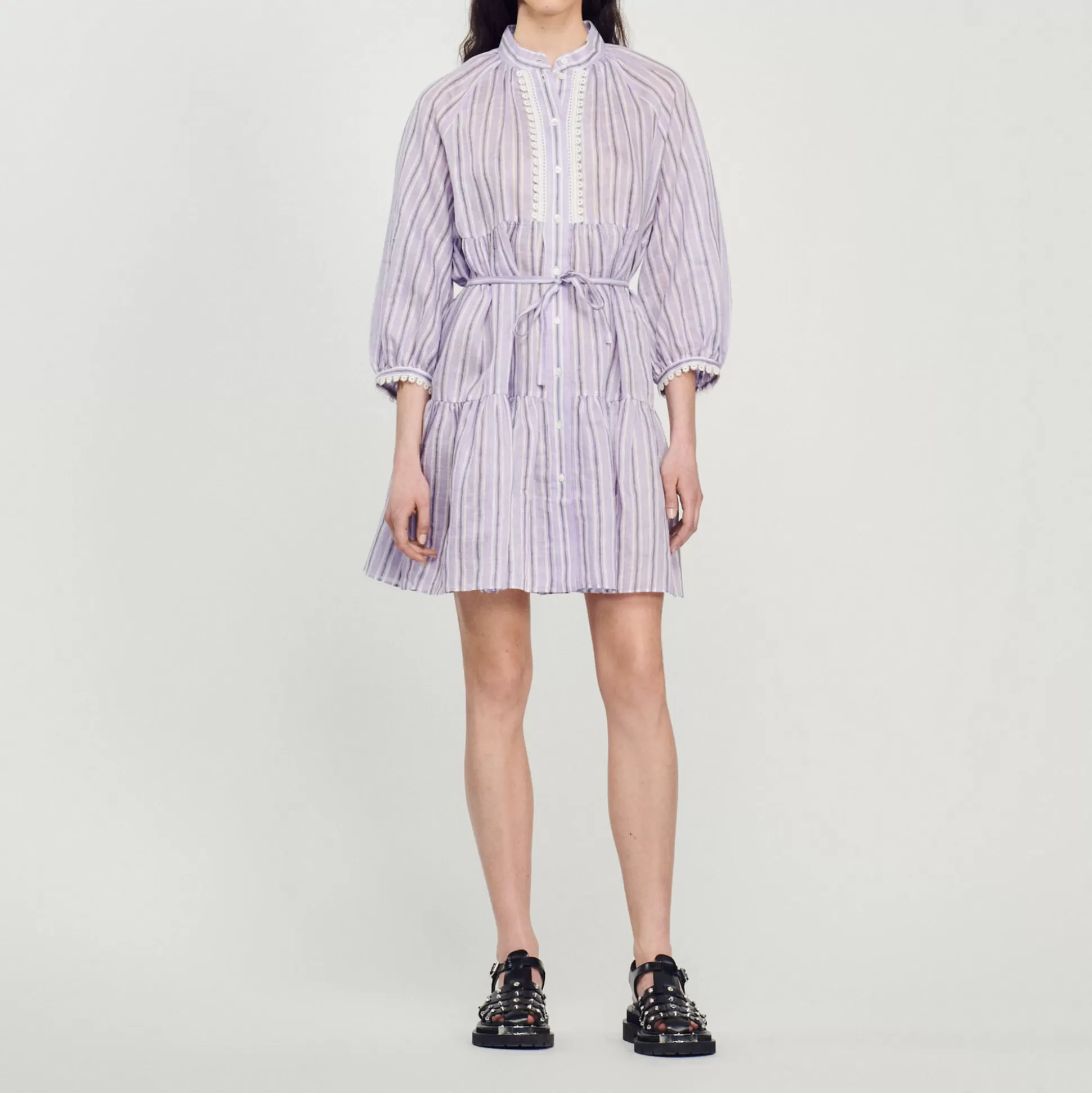 Sandro Paris Short Dress With Stripes> Dresses