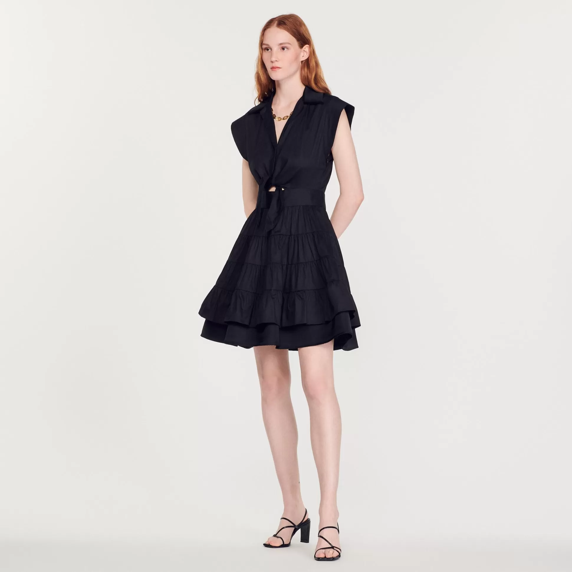 Sandro Paris Short Ruffled Dress> Dresses