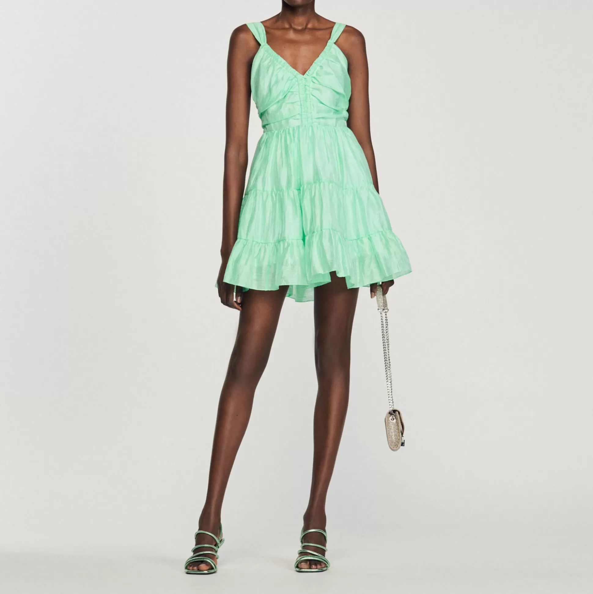 Sandro Paris Short Ruffled Dress> Dresses