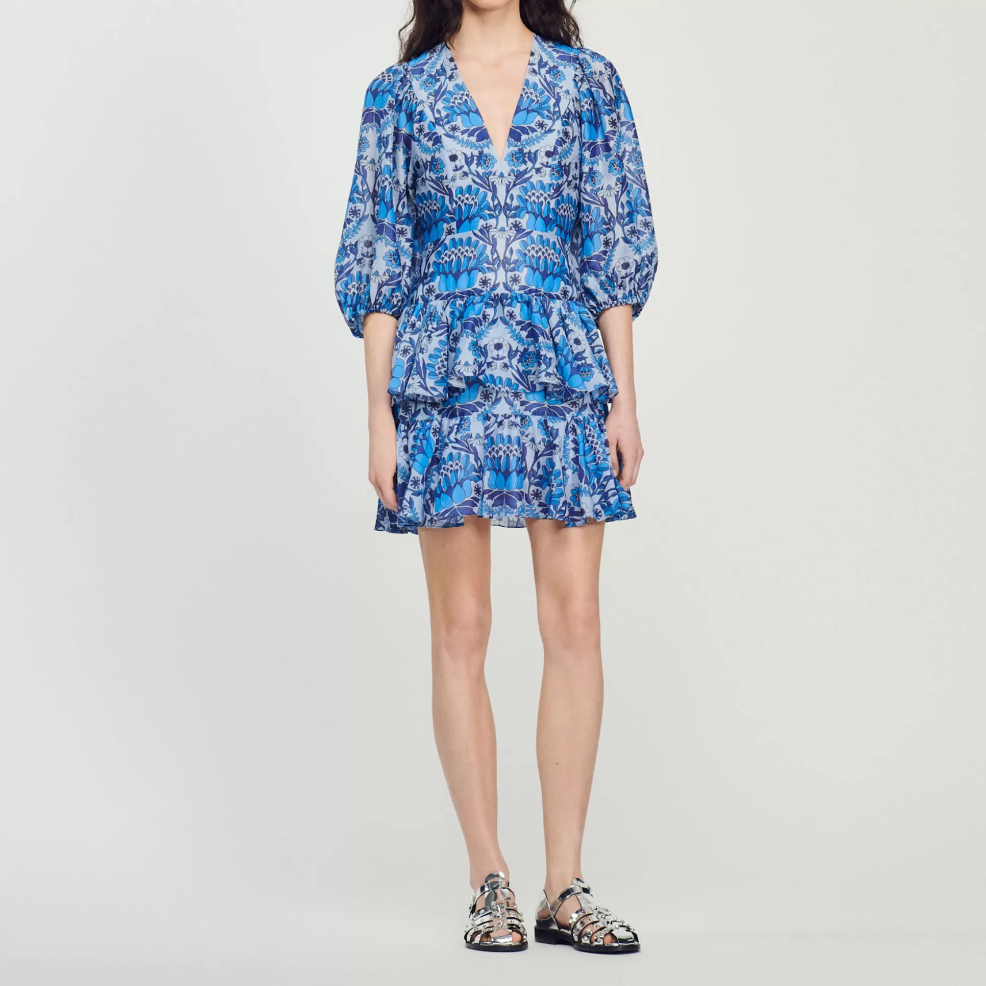 Sandro Paris Short Scarf Print Dress> Dresses