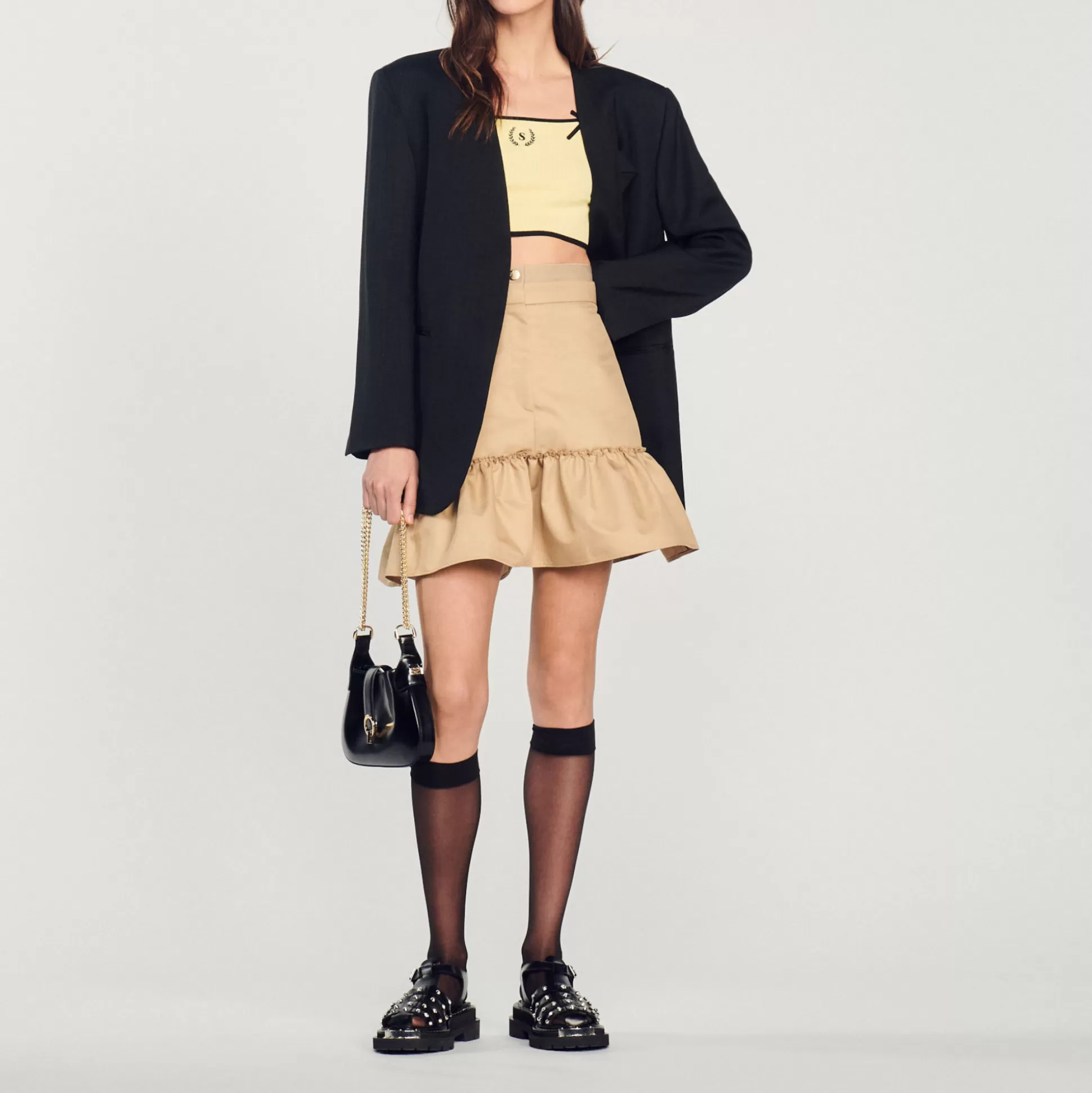 Sandro Paris Short Skirt With Ruffles> Skirts