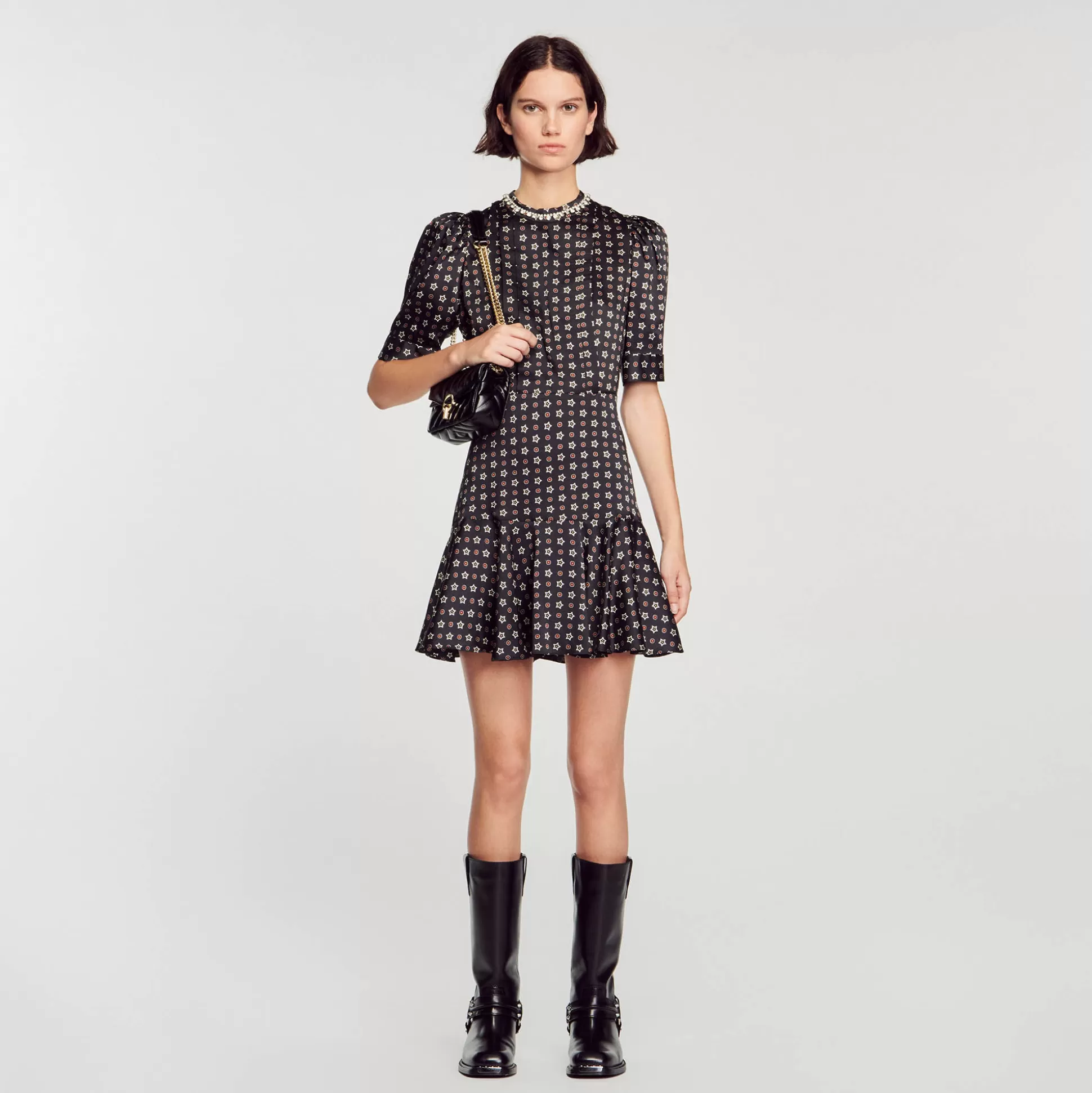 Sandro Paris Short Star-Print Dress> Dresses