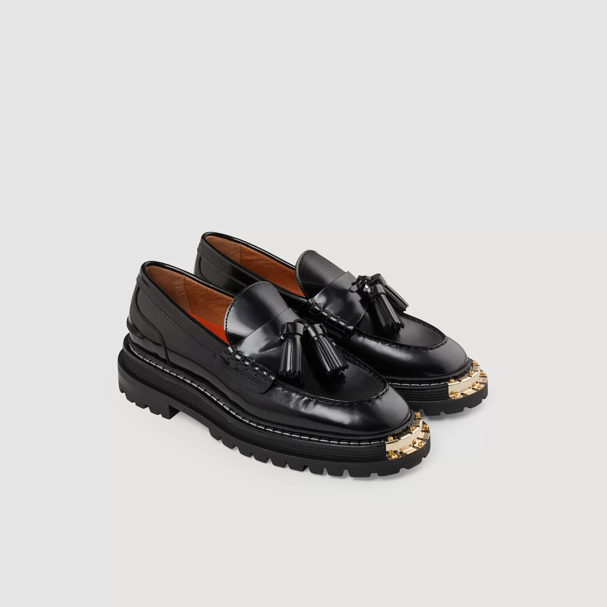 Sandro Paris Thick-Soled Leather Loafers> Loafers