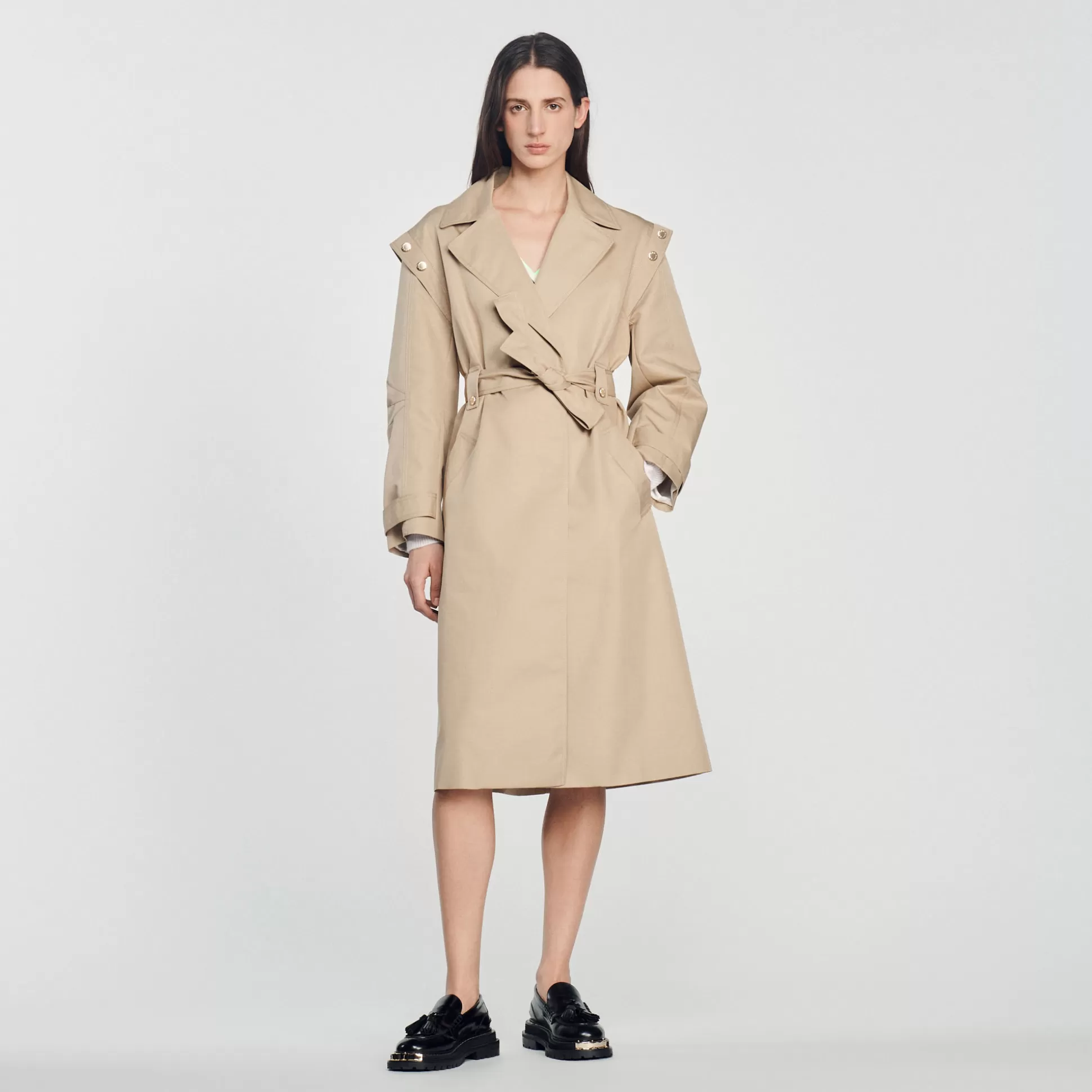 Sandro Paris Trench Coat With A Wide Collar> Coats