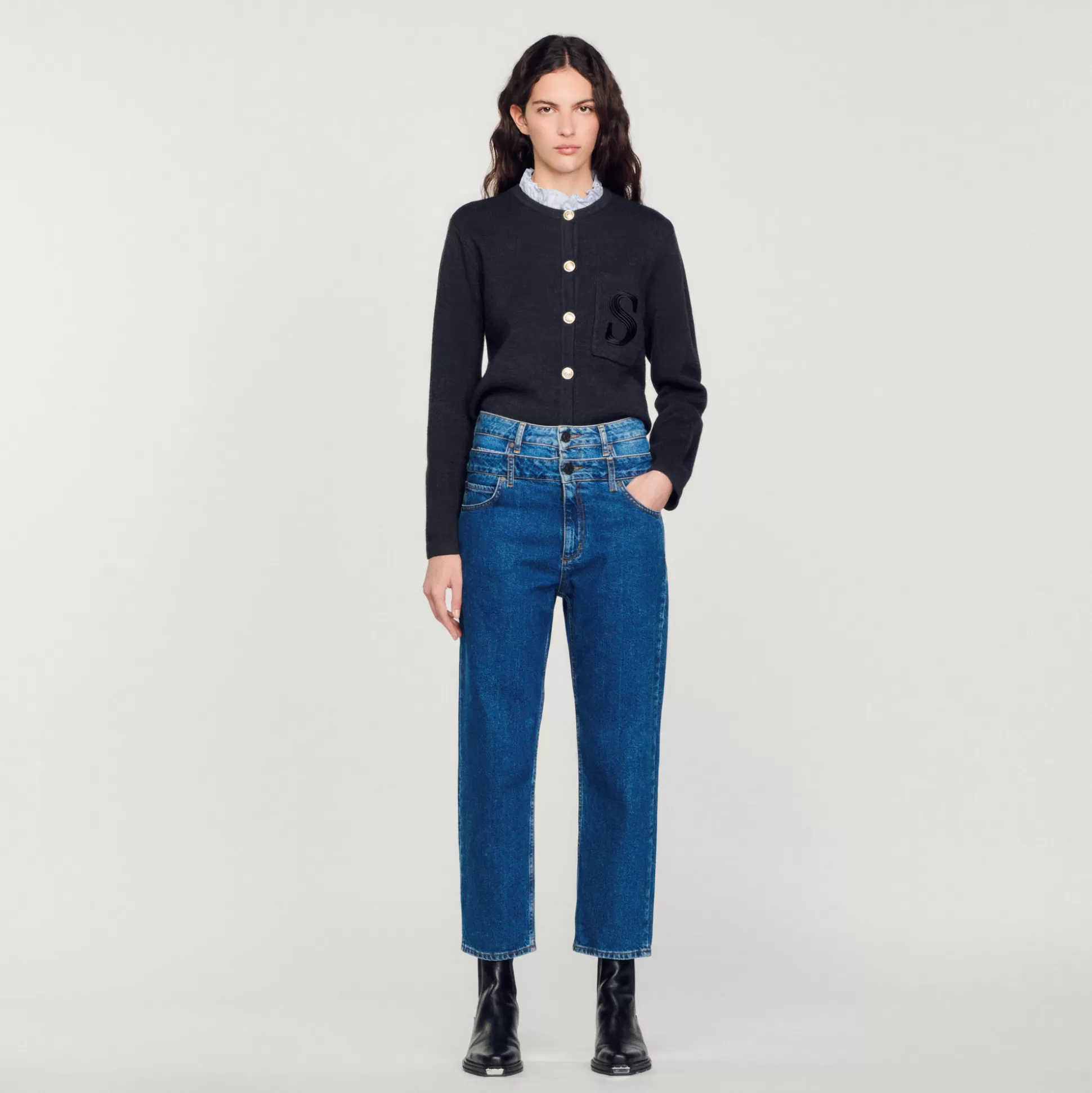 Sandro Paris Trompe L'Oeil Mom Jeans> Jeans