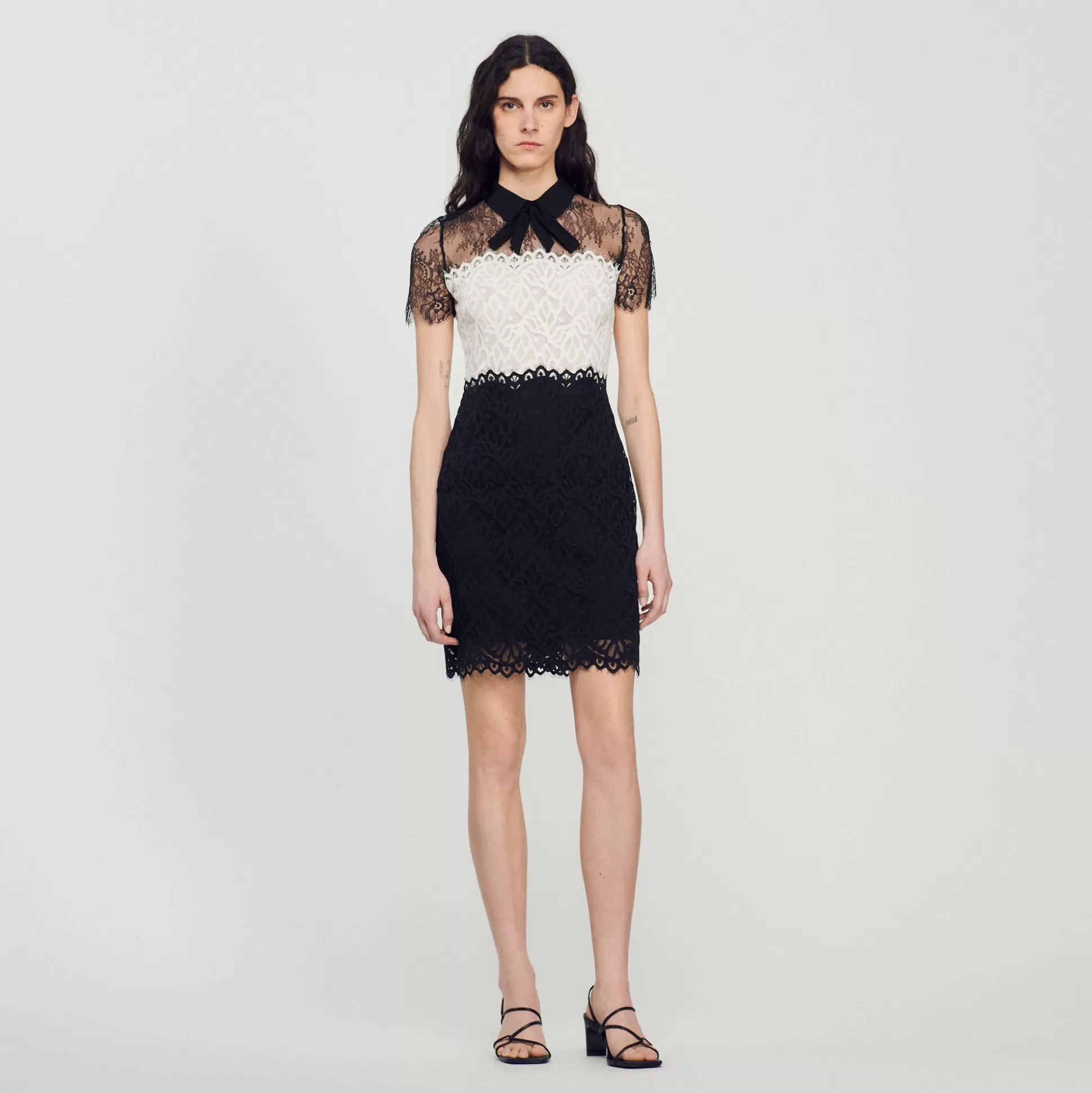 Sandro Paris Two-Tone Lace Dress> Dresses